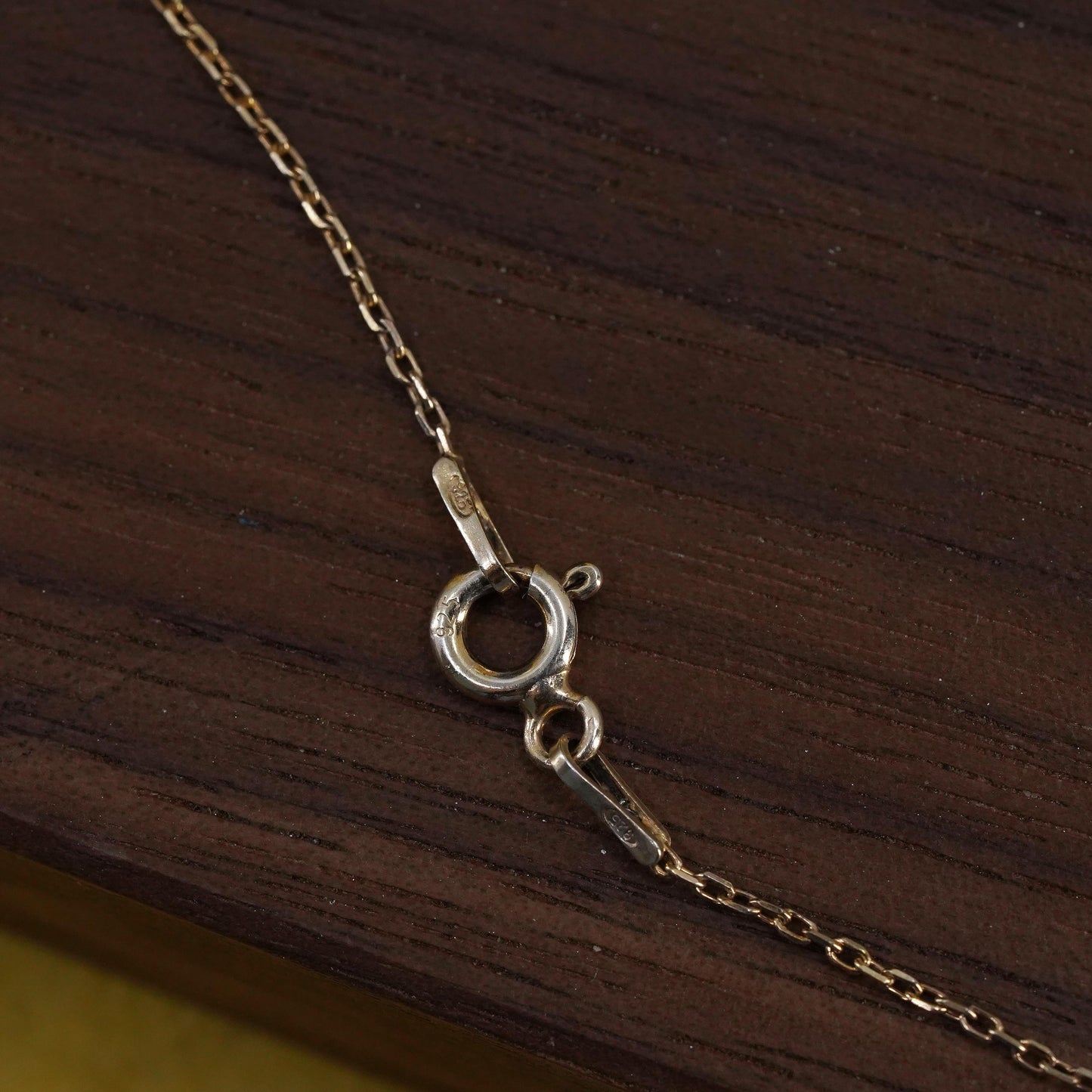 14”, gold plated Sterling silver necklace, 925 circle chain alphabet R pendant