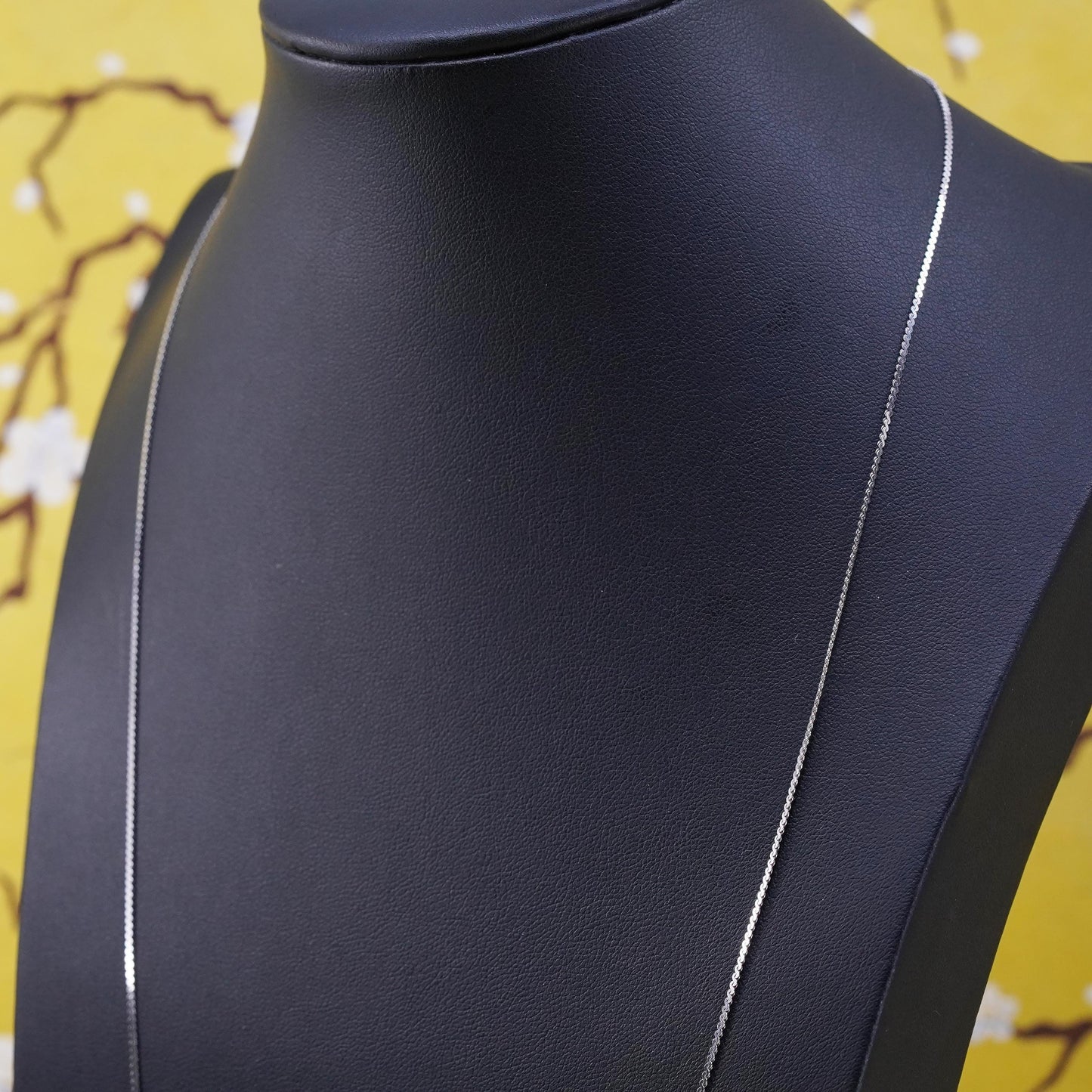 24", 1mm, vintage Sterling silver necklace, solid 925 silver s link chain