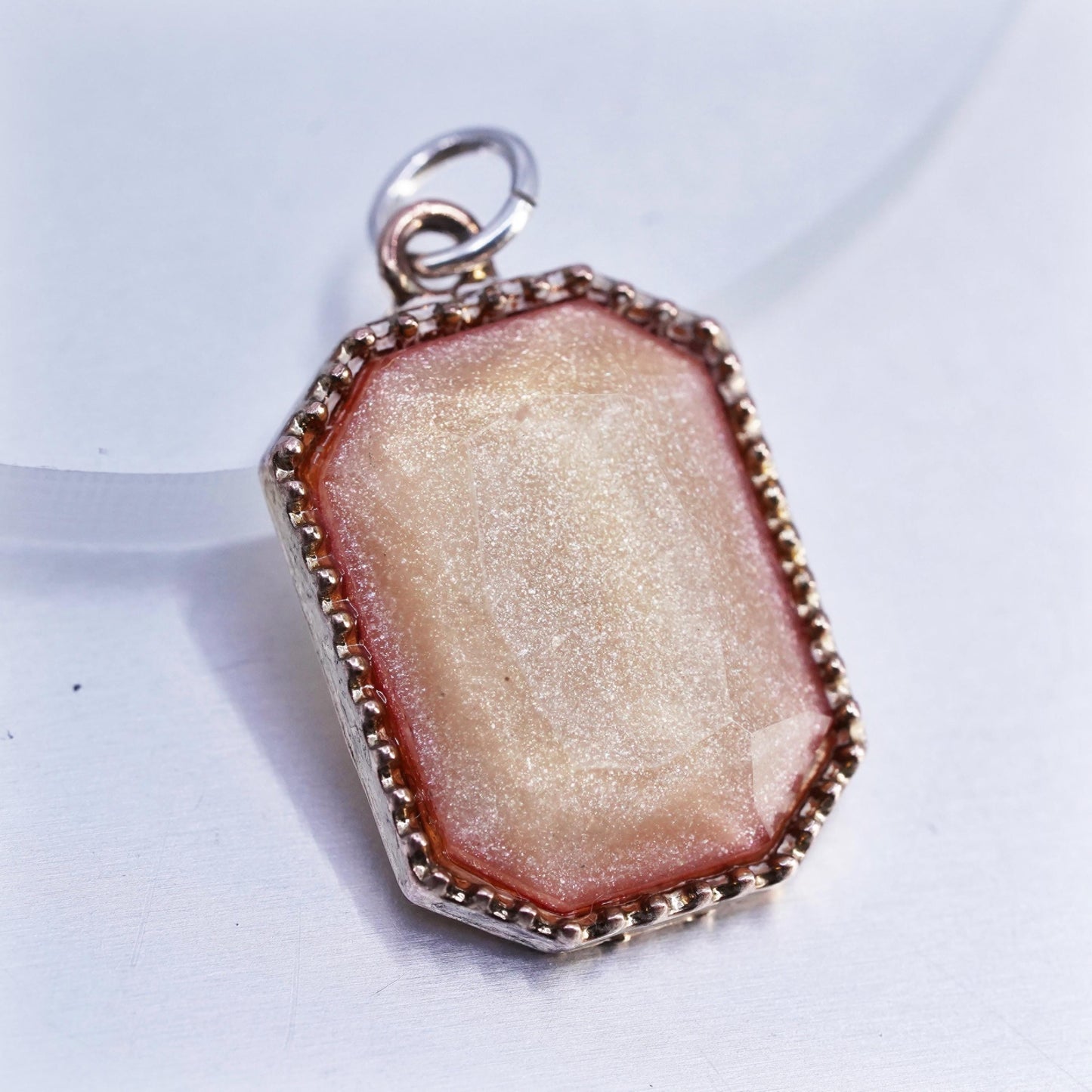 Vintage gold tone charm pendant with orange goldstone