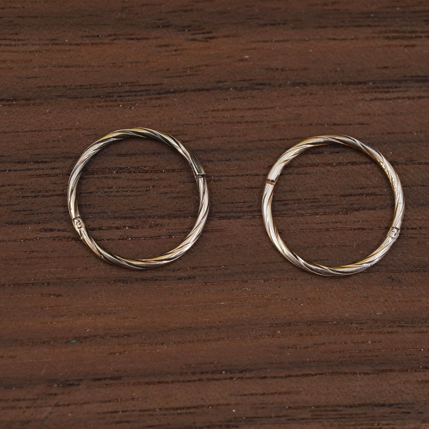 0.5”, Vintage vermeil yellow gold over Sterling 925 silver earrings, 925 hoops