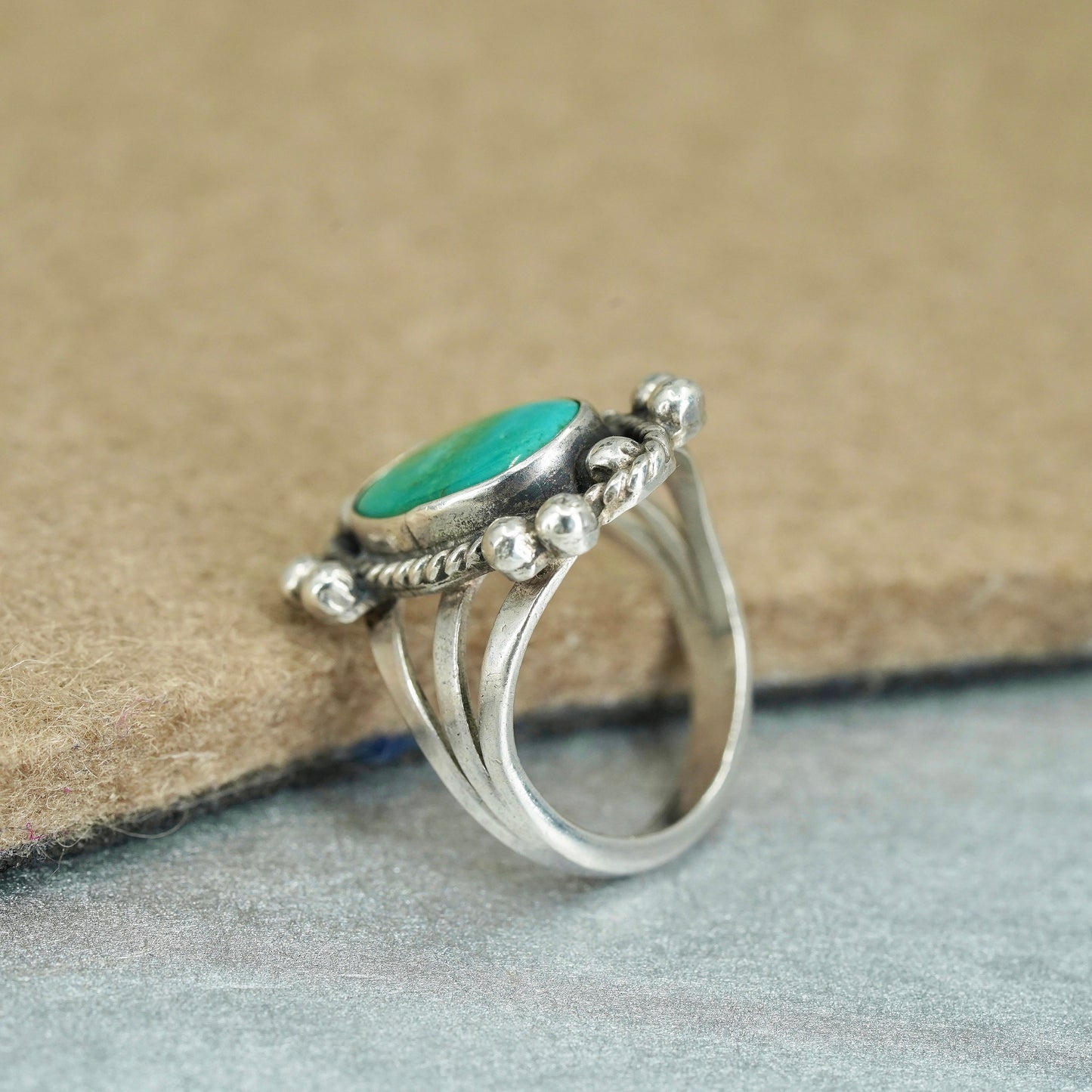 Size 3.5, Native American navajo Sterling 925 silver handmade ring turquoise