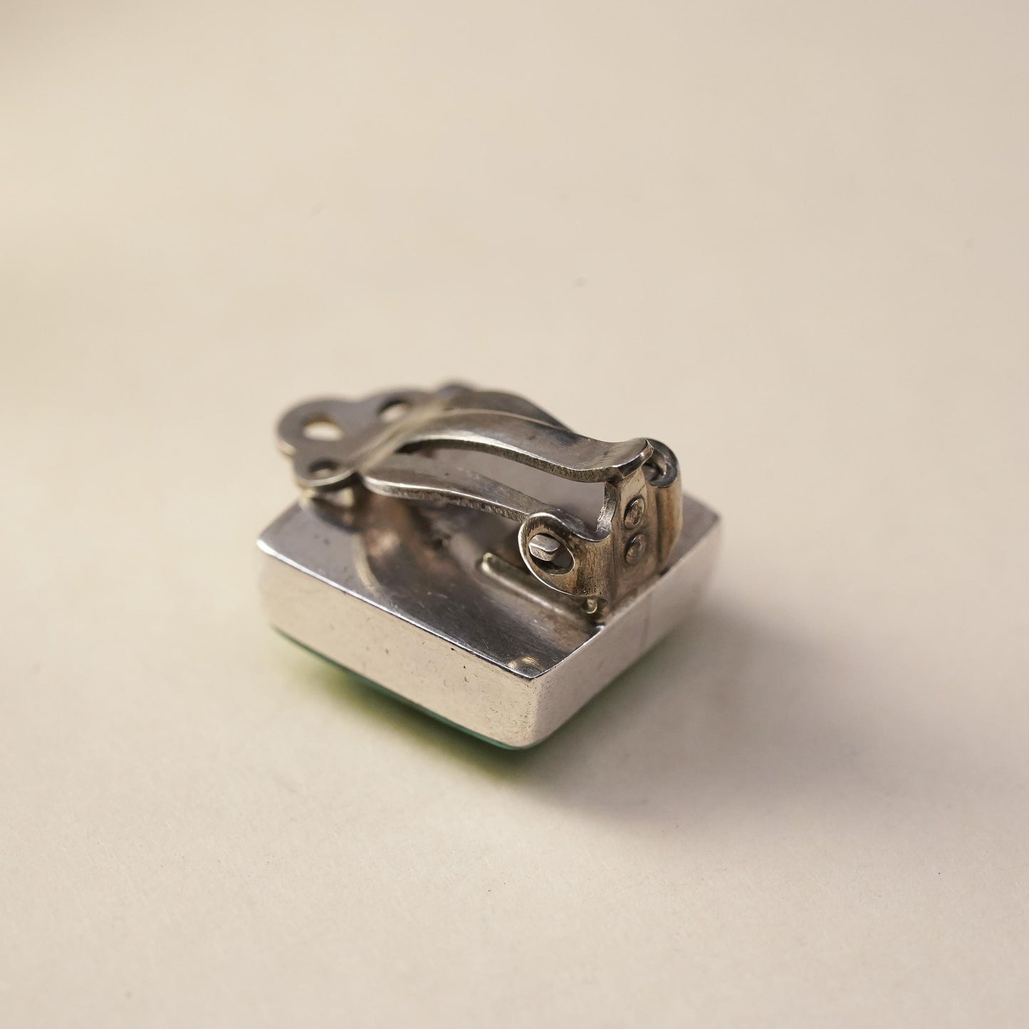 Native American Spencer sterling silver single earring, 925 clip on turquoise