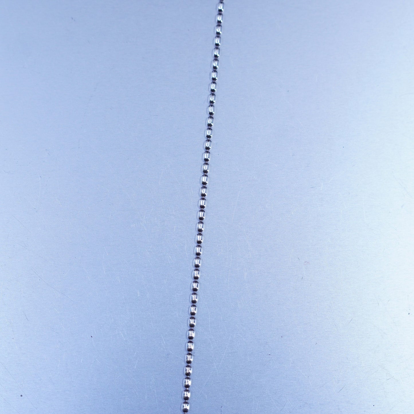 18” 2mm, vintage Italy Sterling 925 silver bead chain necklace