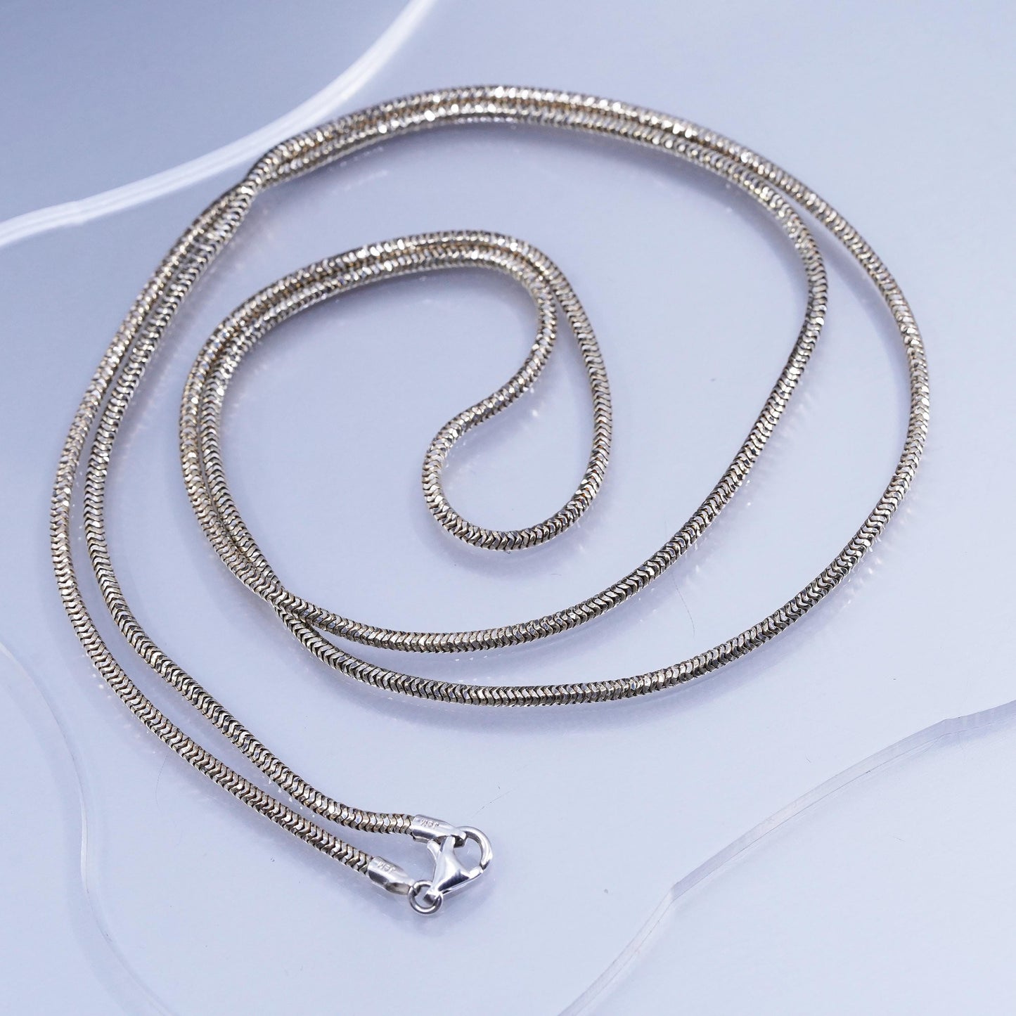 36” Italian JCM gold over Sterling 925 silver extra long snake sweater necklace
