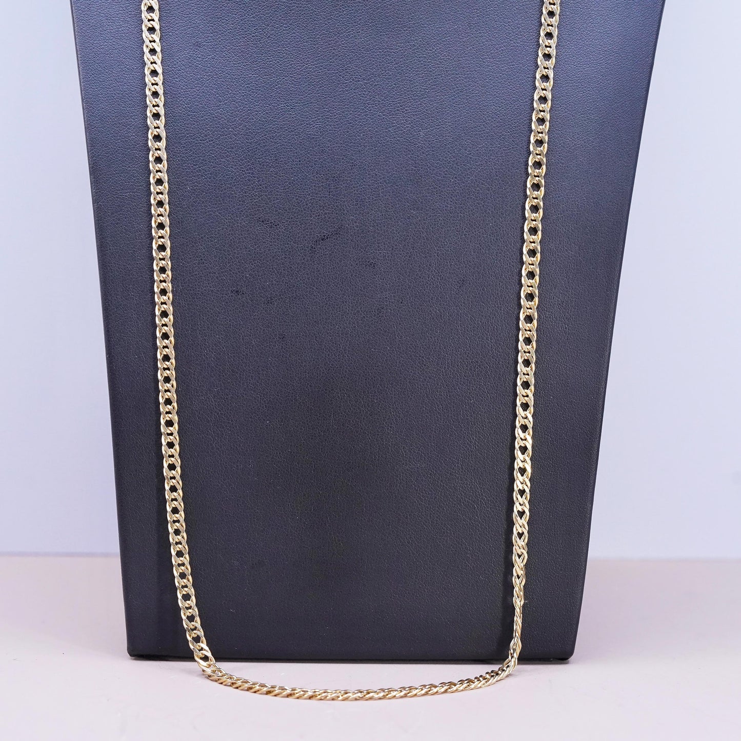 30", vintage HCT gold tone Sterling silver necklace, 925 double curb link chain