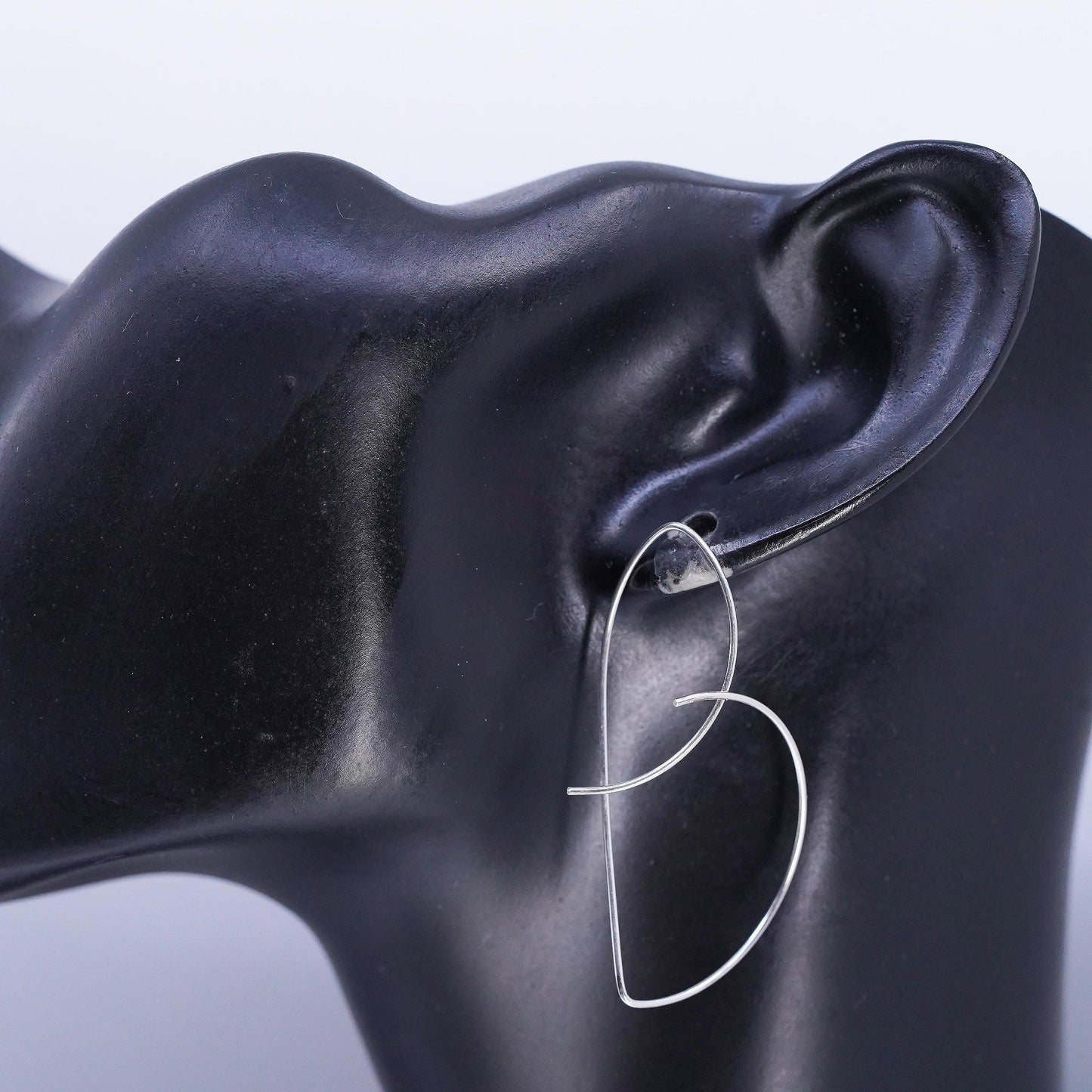 Vintage Handmade 3D Wired 925 Sterling Silver Dangle Earrings