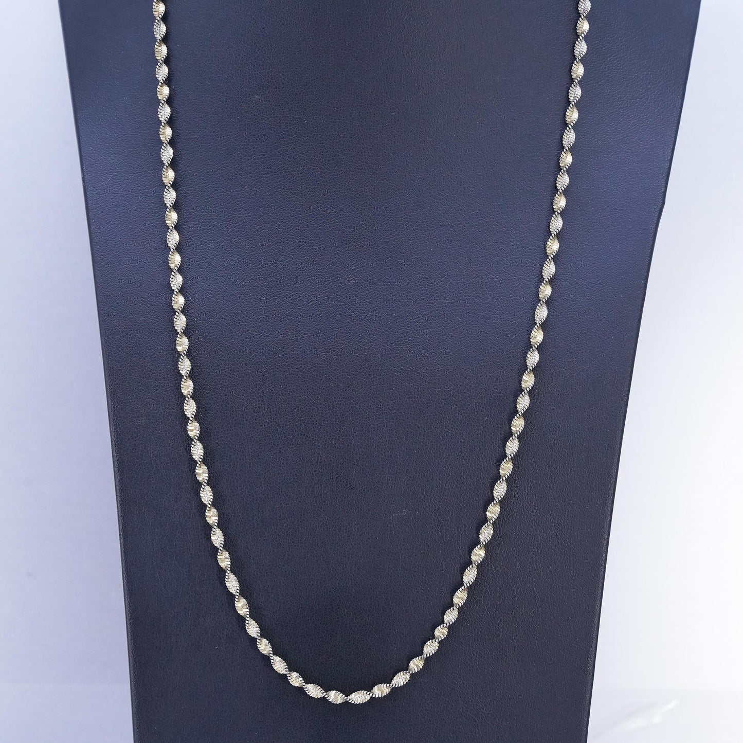 24", Italy vermeil gold over Sterling 925 silver twisted herringbone necklace