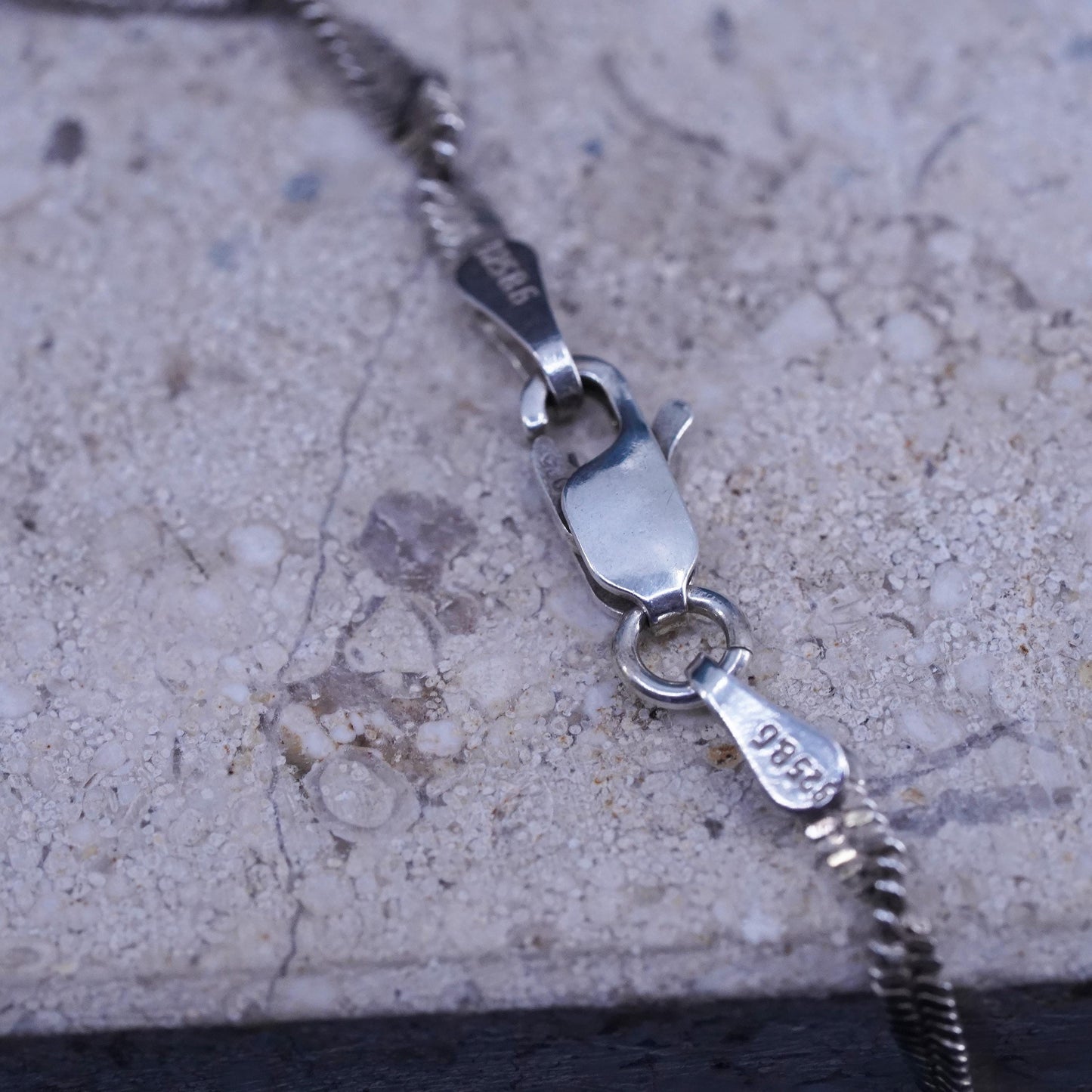 18", 2mm, Sterling silver handmade necklace, 925 twisted herringbone chain