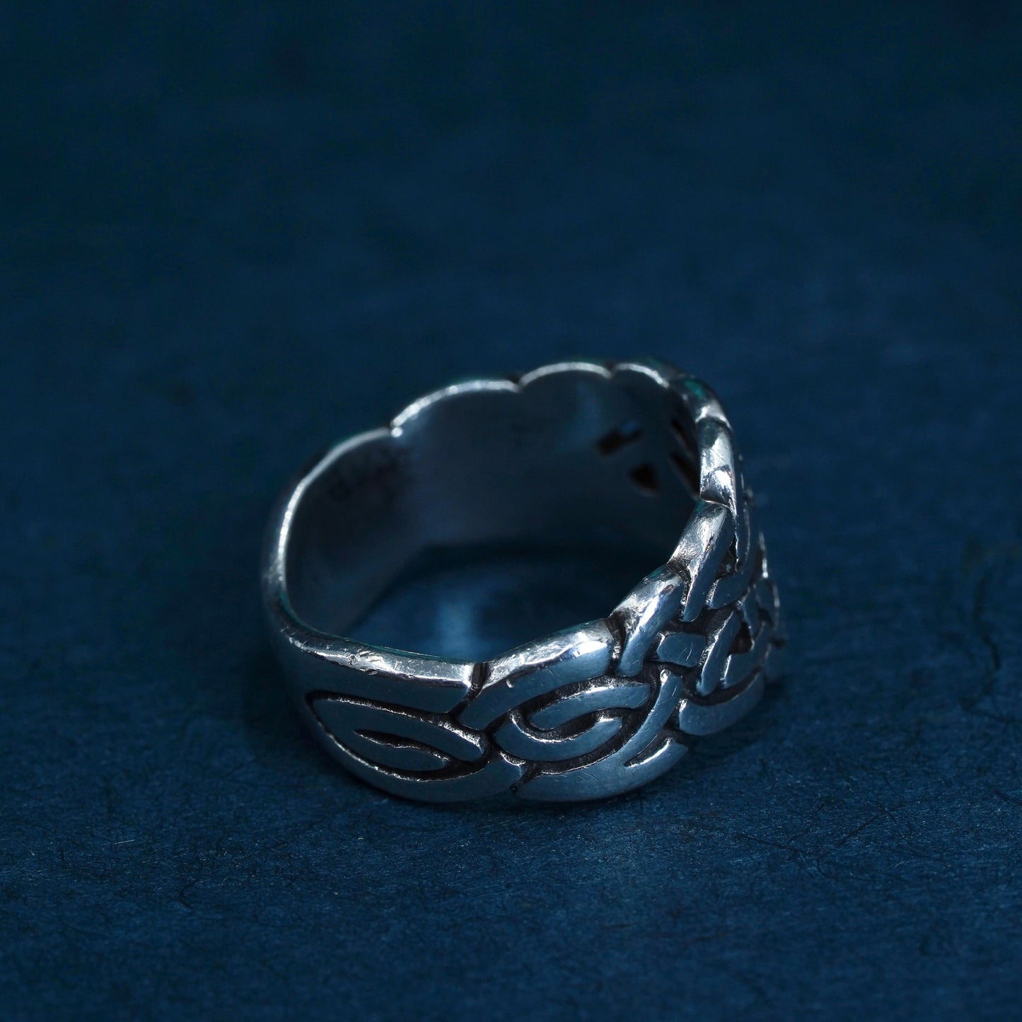 Size 4.25, vintage Sterling silver handmade ring, 925 filigree band