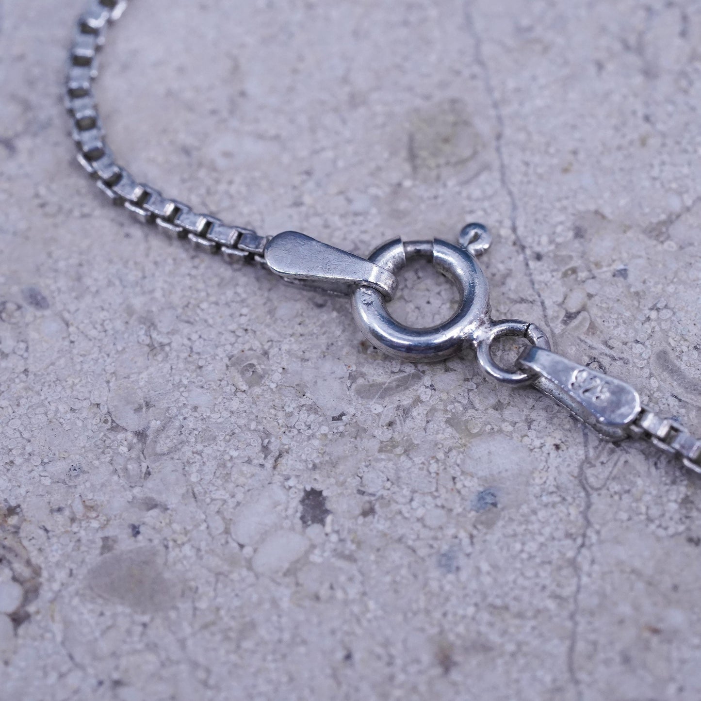 20" 1.6mm, vintage Italian Sterling silver necklace, 925 box chain