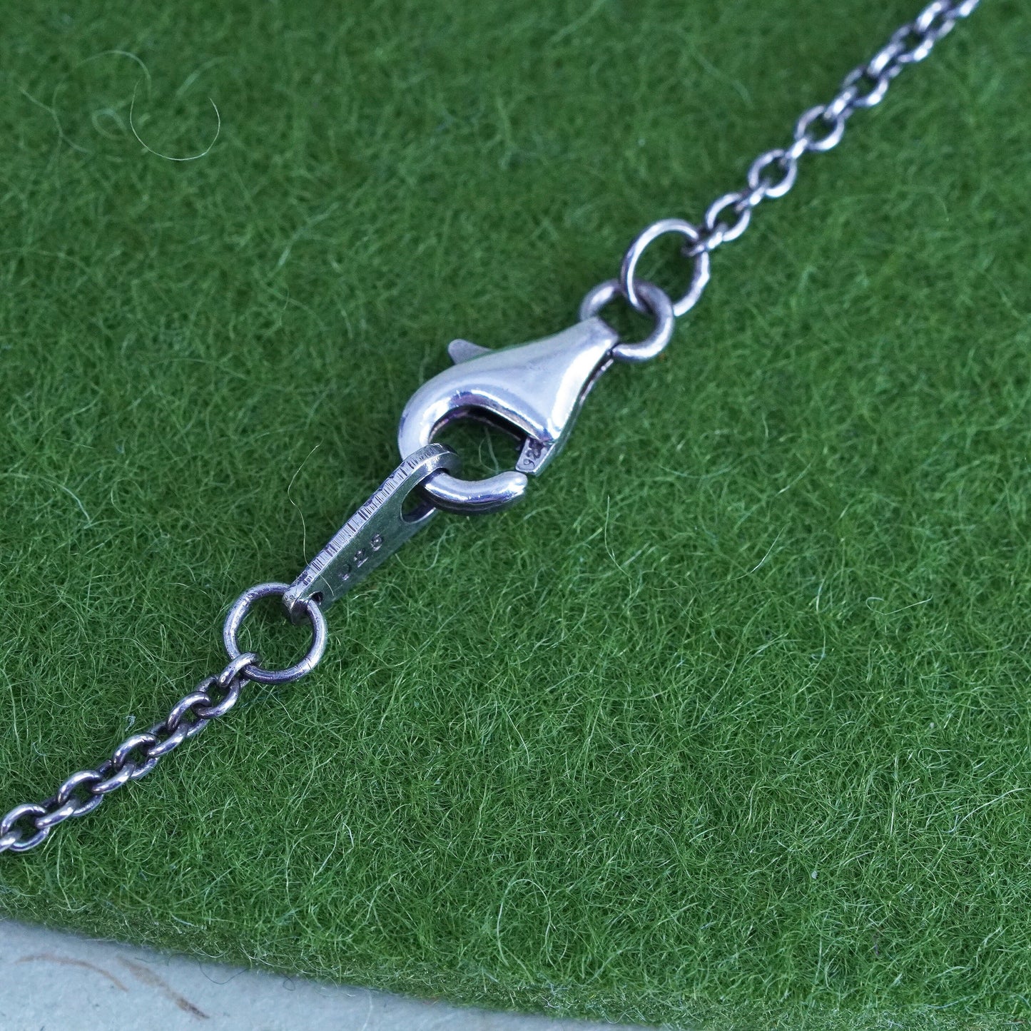 18" 1mm, Vintage Italian sterling silver circle link chain, 925 silver necklace
