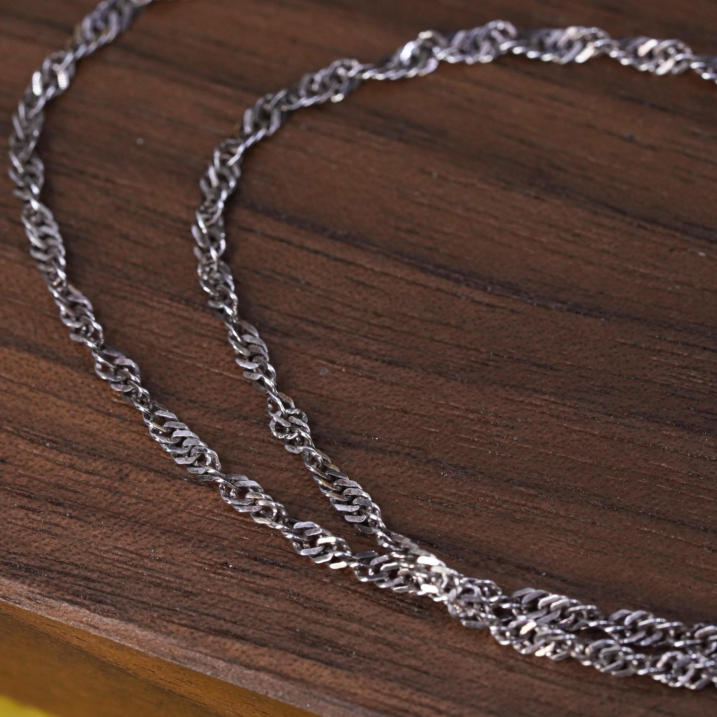 18”, 2mm, vintage Sterling silver necklace, 925 twisted curb chain