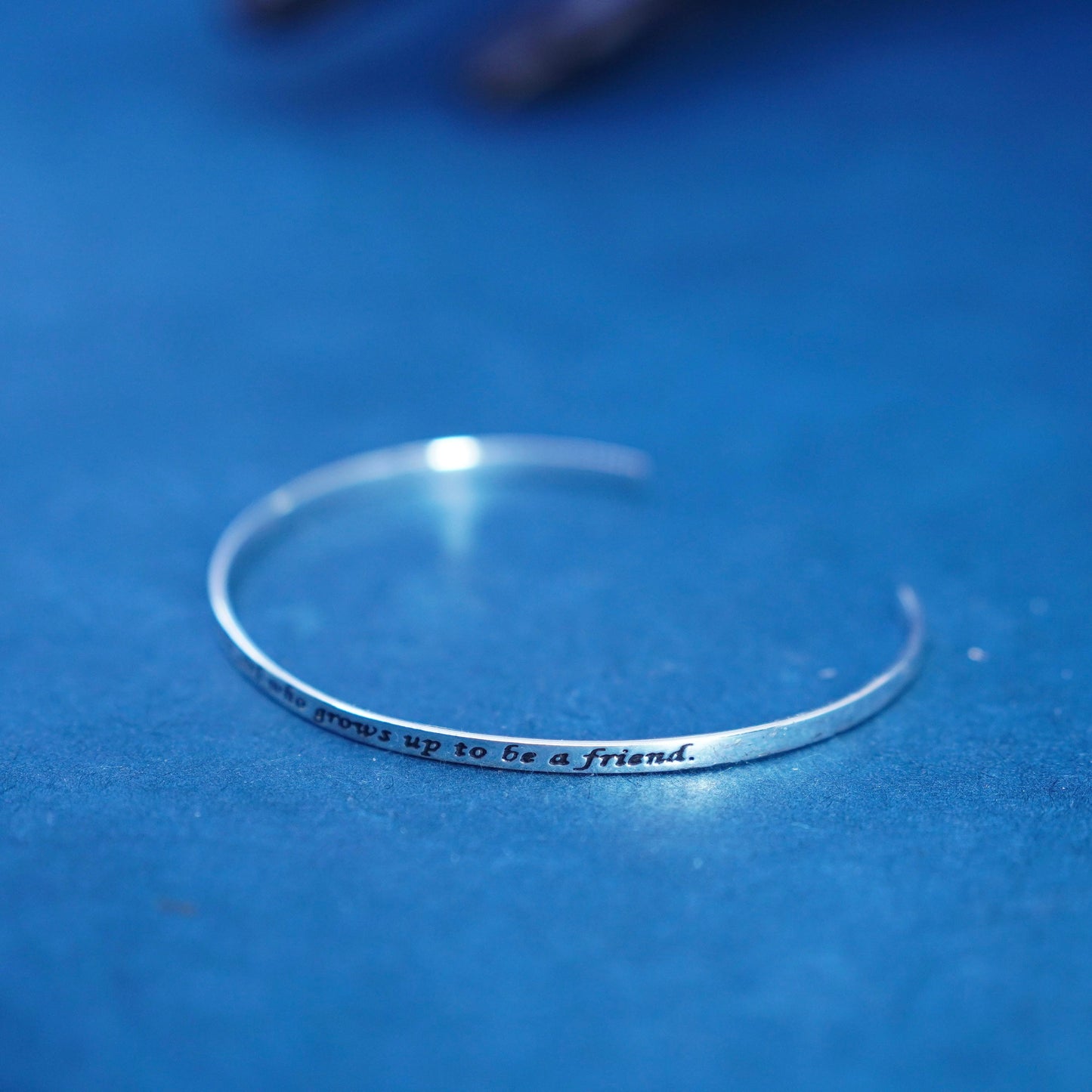 7.25”, sterling silver bracelet, quote 925 cuff “a daughter is a little girl