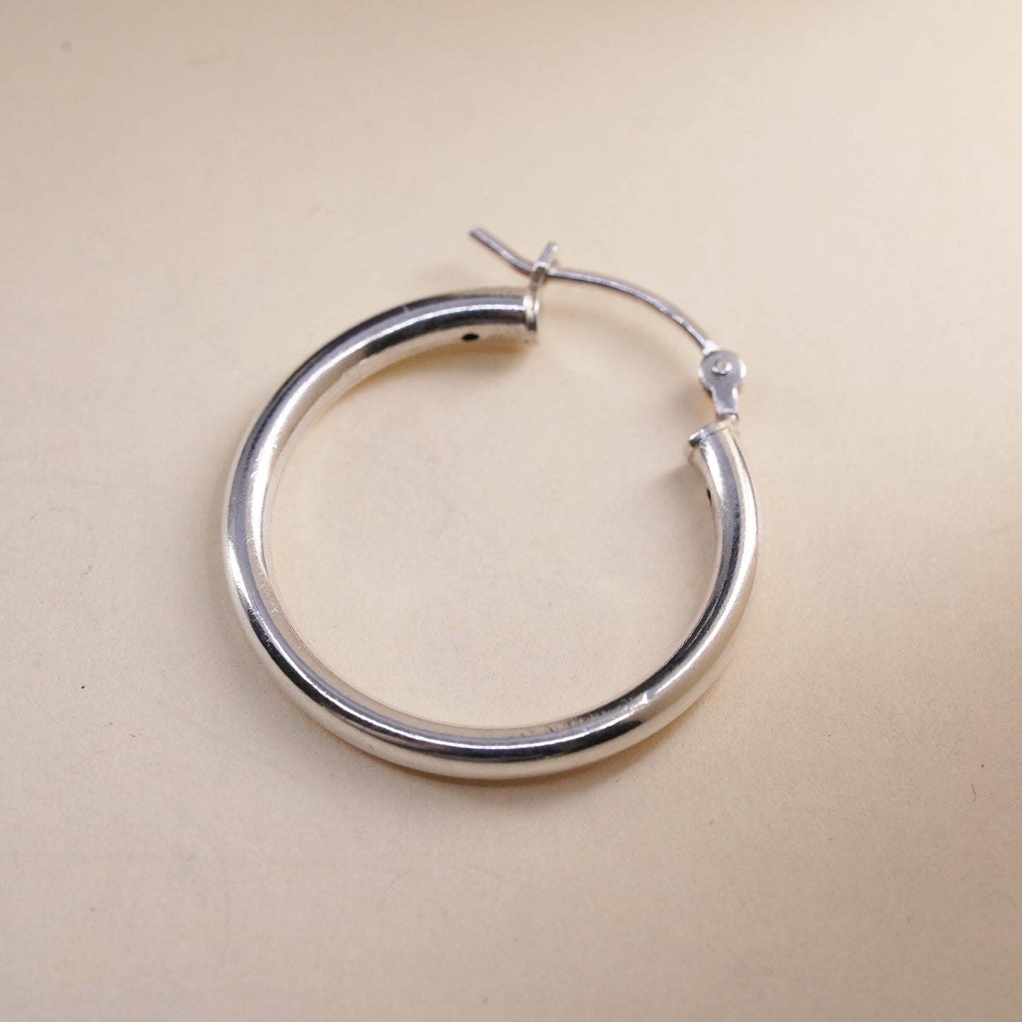 1", Vintage sterling silver single earring, fashion minimalist primitive hoop