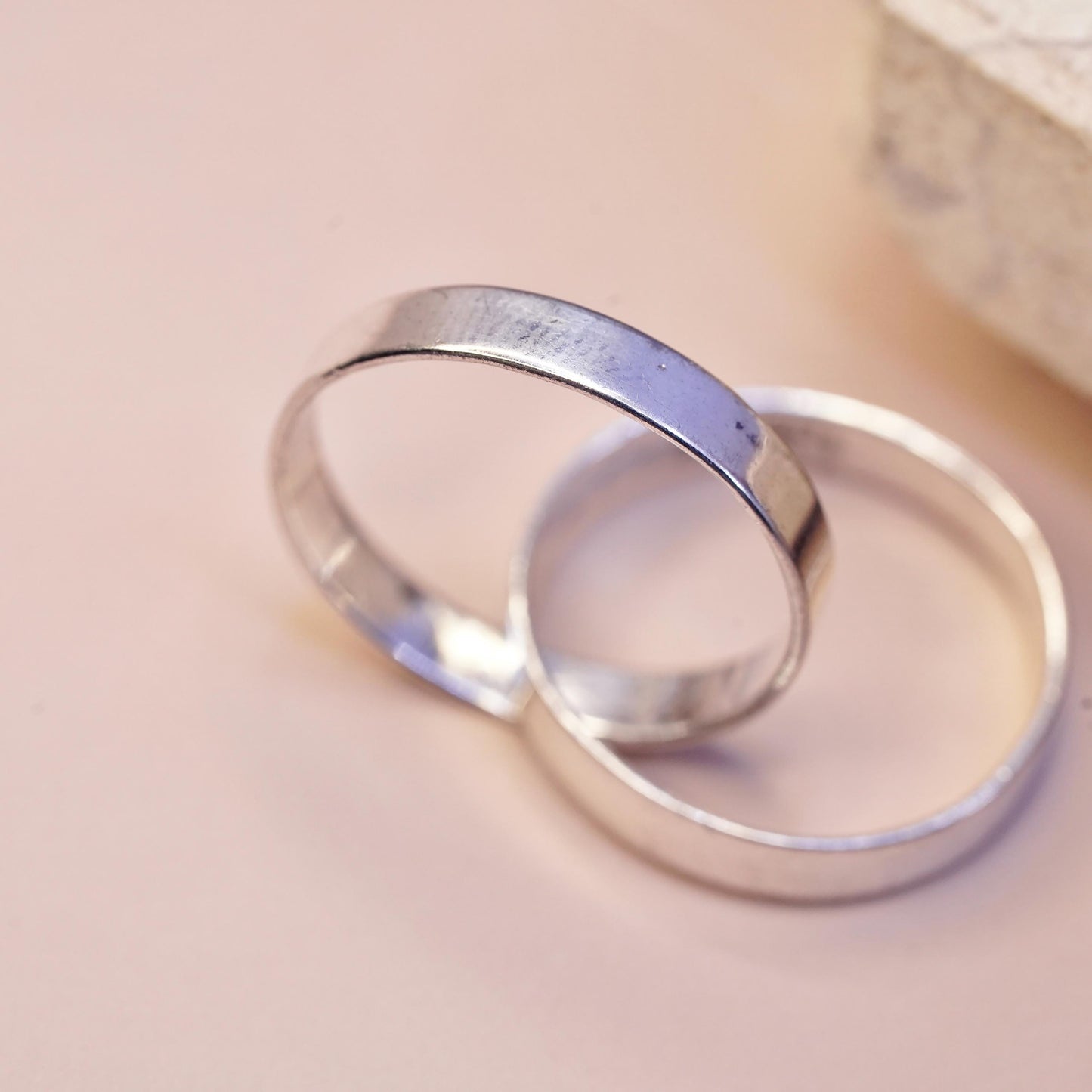 Size 10, vintage Sterling silver handmade ring, 925 entwined band
