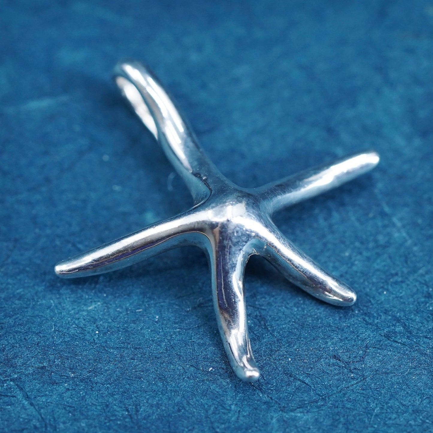 Vintage Sterling silver handmade pendant, 925 starfish tag charm