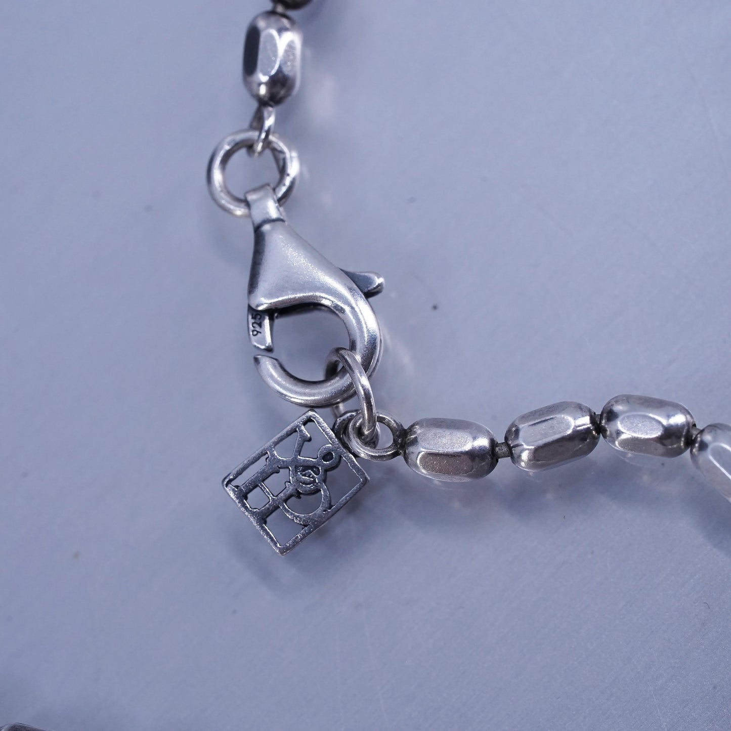 18” 3mm, vintage Italian Sterling 925 silver bead chain necklace