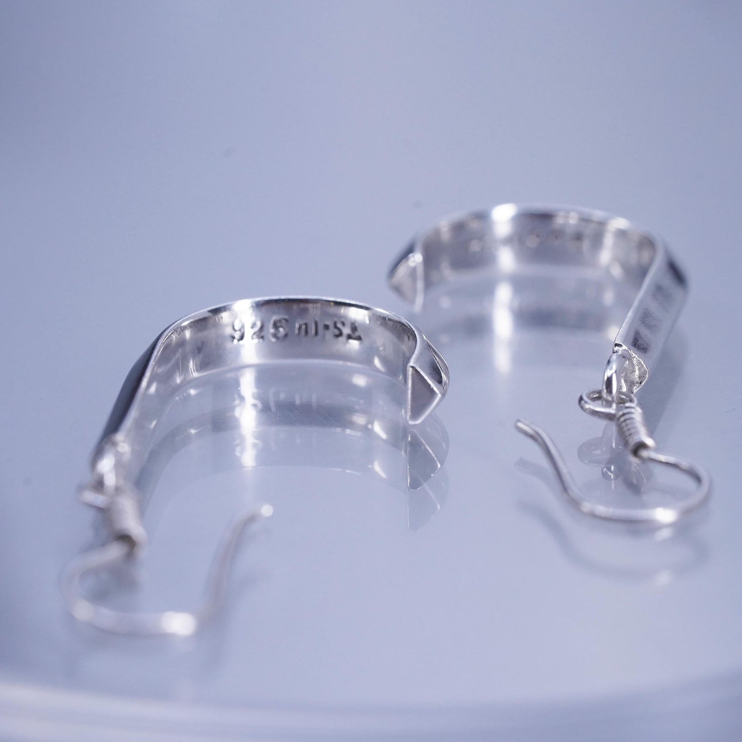 Vintage Mexican Sterling 925 silver handmade letter J earrings