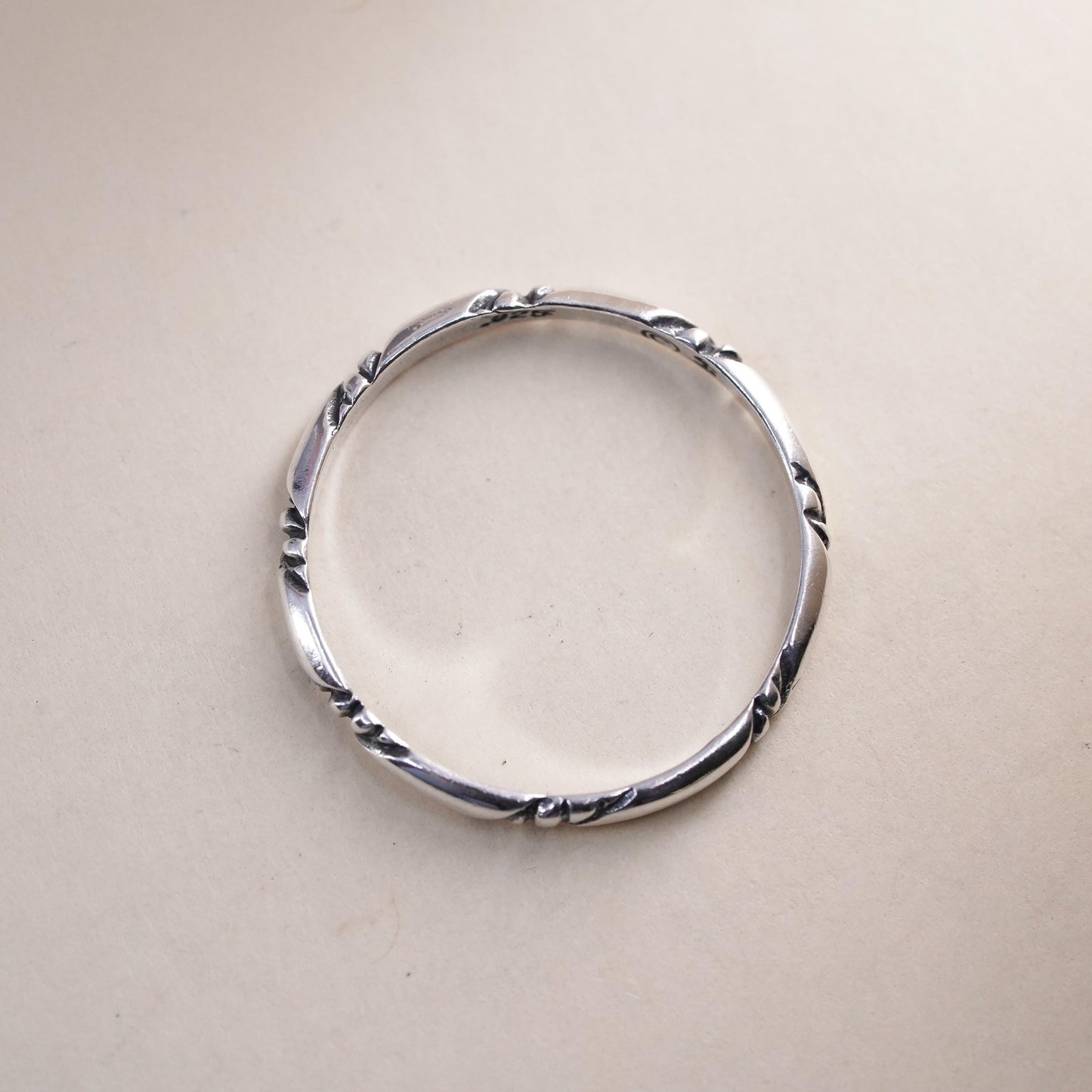 Size 10, vintage Shube Sterling silver handmade ring, stackable 925 cable band