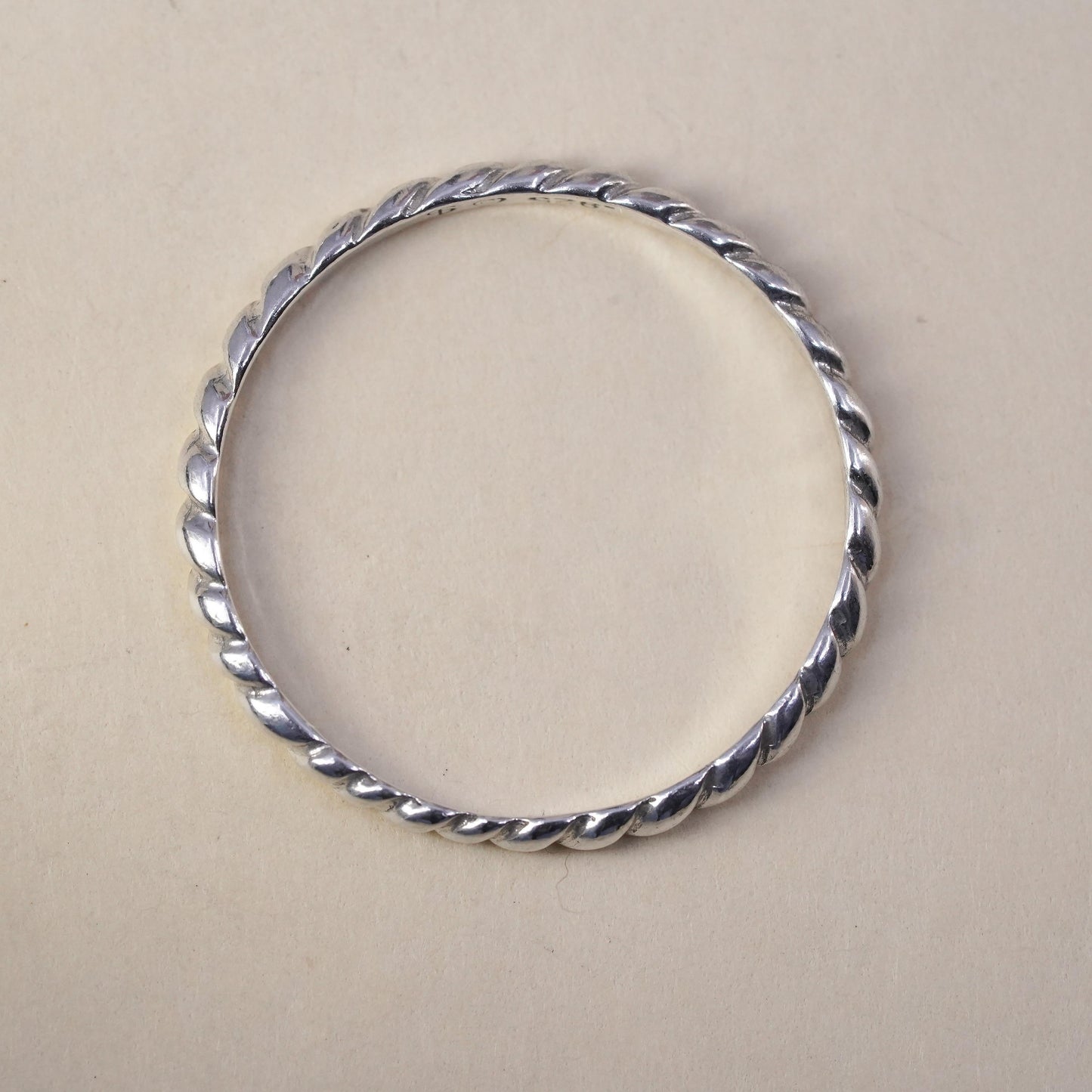 Size 10.25, vintage sterling silver handmade ring, 925 thin stackable band