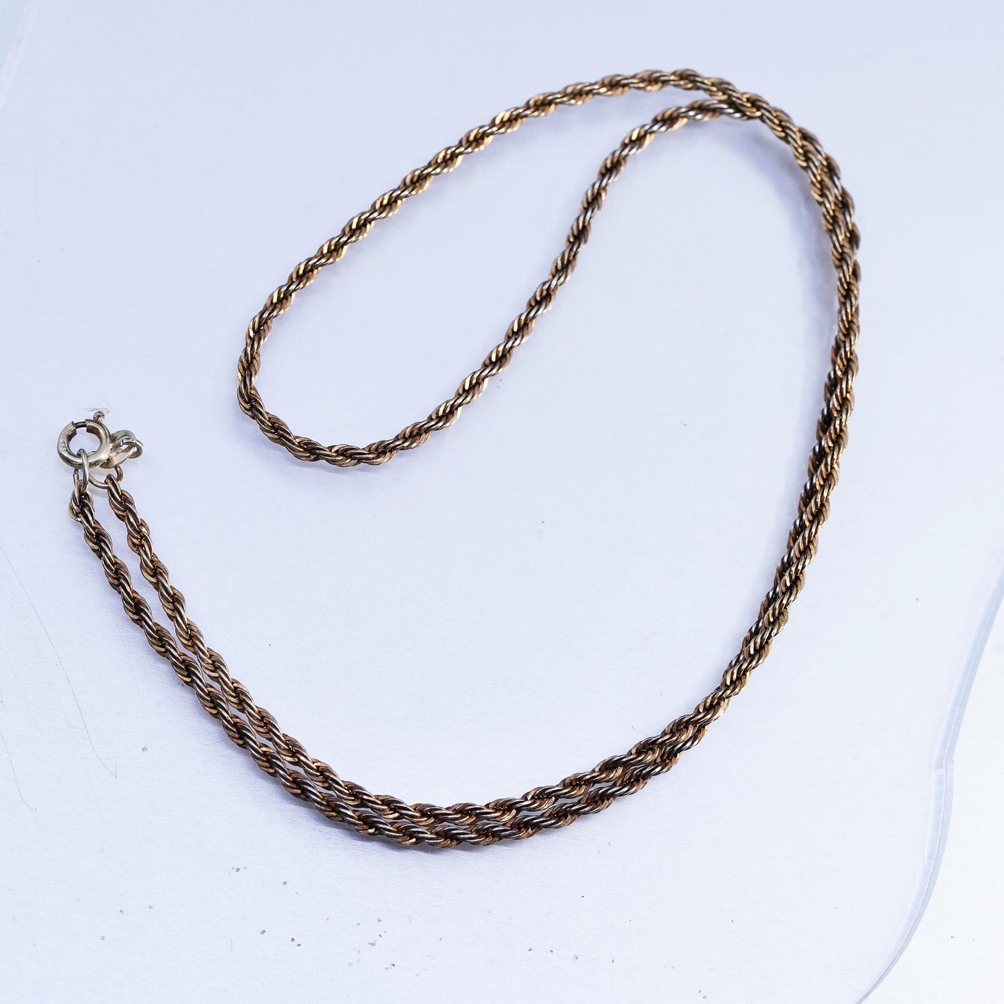 18" USA Danecraft vermeil gold over Sterling 925 silver rope chain necklace