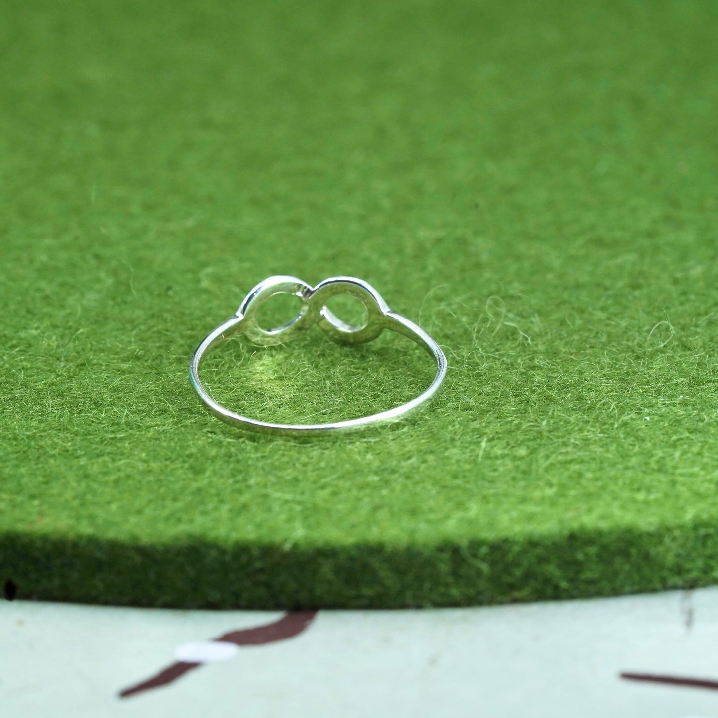 Size 7, Vintage Sterling silver handmade ring, stackable 925 infinity loop band