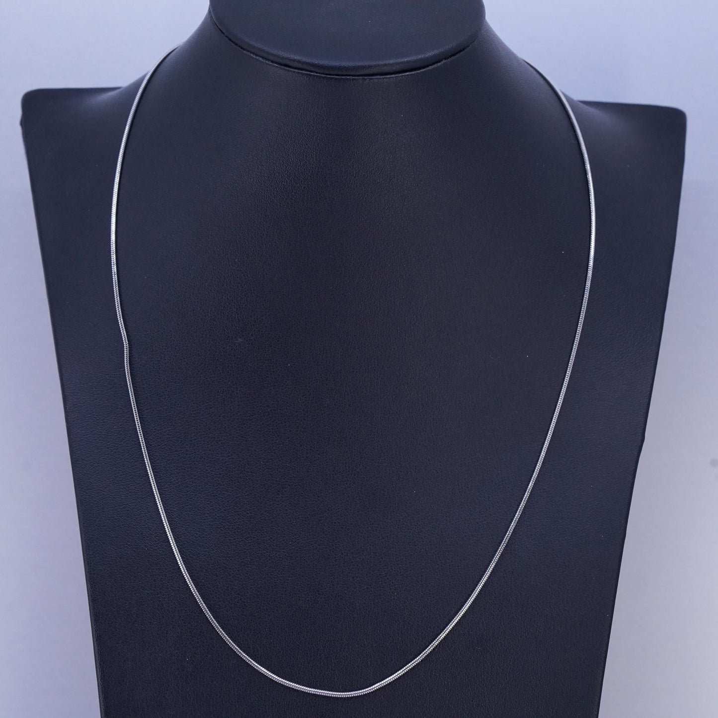 20” 1mm, vintage Italy Sterling 925 silver snake chain necklace