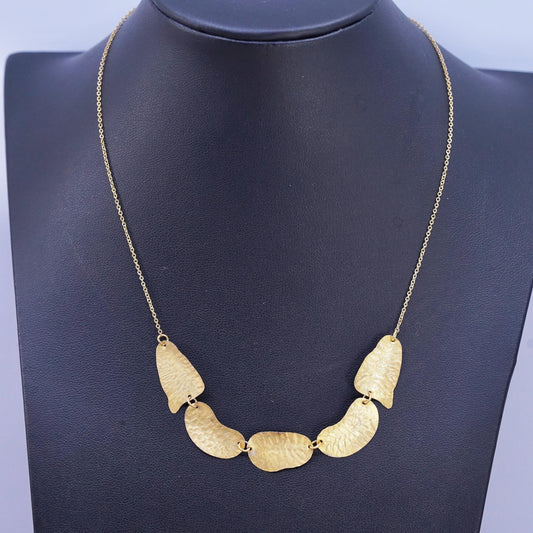 16" vermeil gold tone Sterling silver necklace, 925 circle chain discs pendant