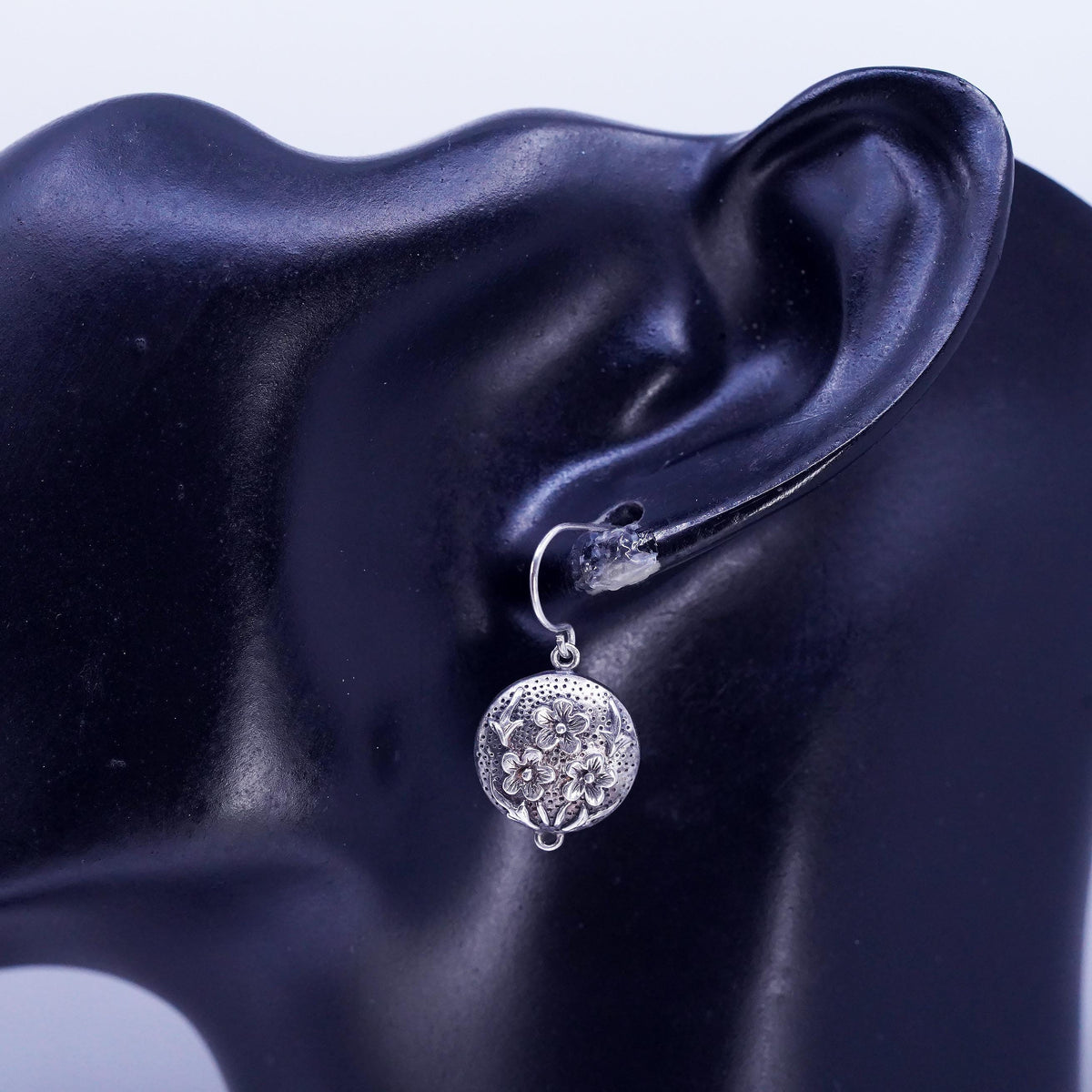 MFA Sterling Silver Floral Dangle Earrings, Museum of Fine Arts Flower Drops