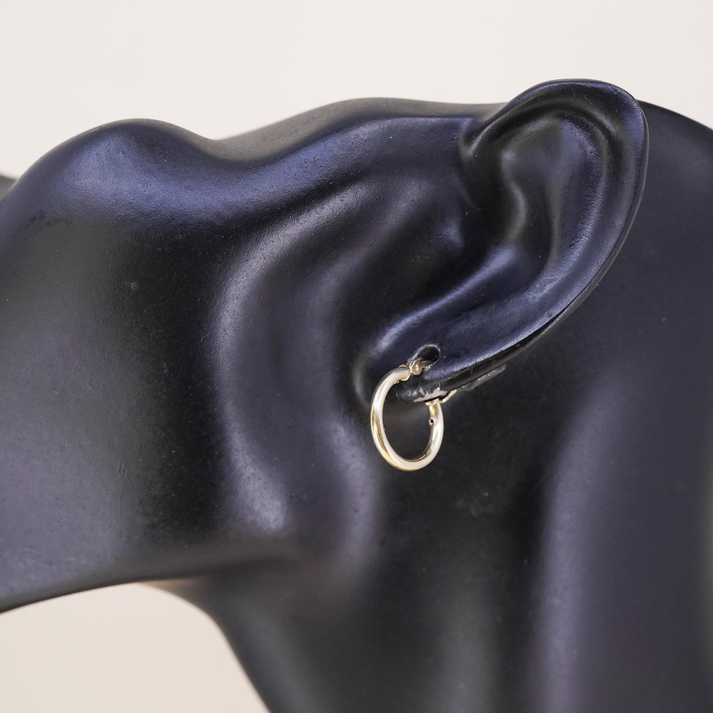 0.5", Vintage vermeil gold sterling silver loop single earring, fashion hoop