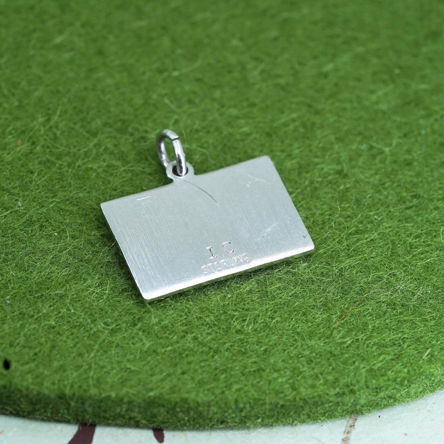 Sterling 925 Silver James Craig Jeweler Brown Enamel Charm Engraving Watch