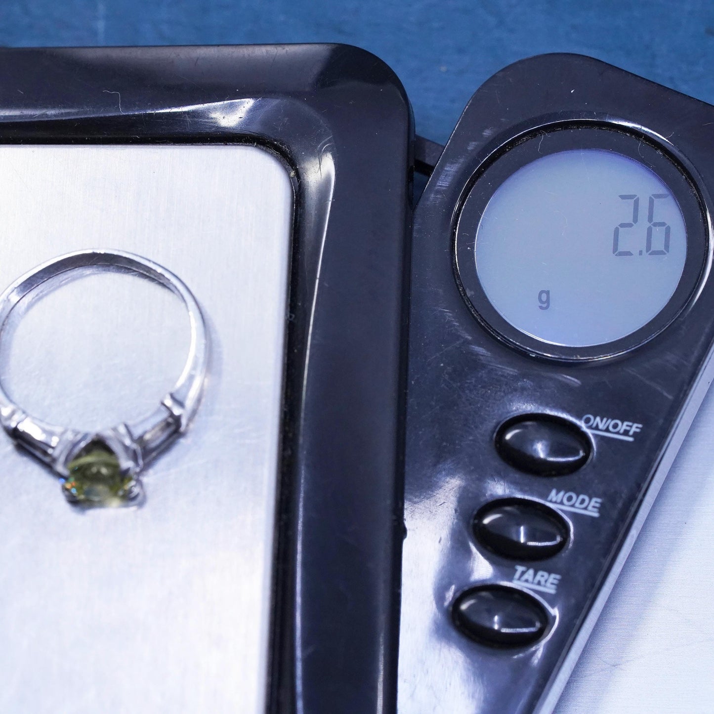 Size 7, vintage Sterling 925 silver ring with citrine and cz around