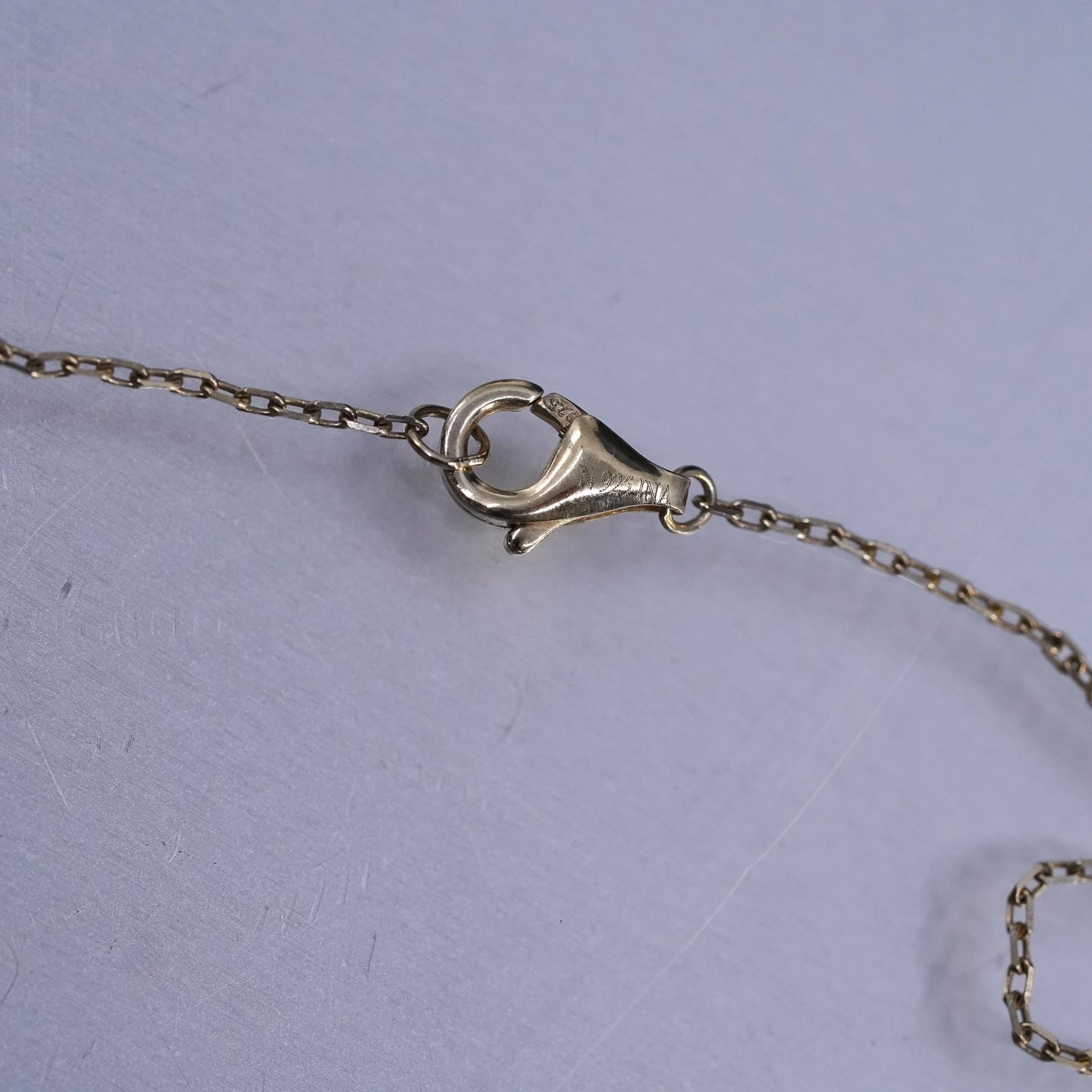18" vermeil gold sterling 925 silver circle chain necklace Virgin Mary pendant