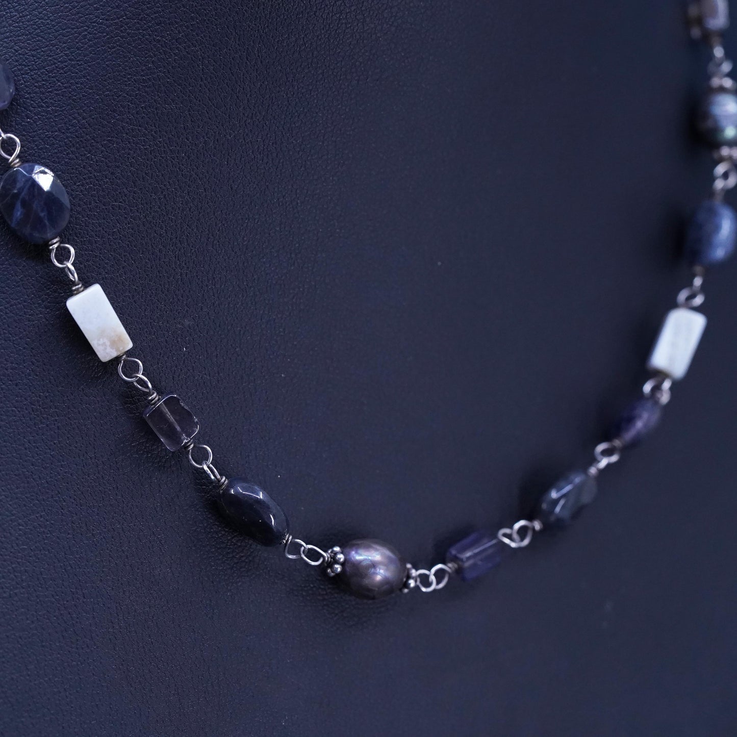 16”, Silpada Sterling Silver pearl agate beads Necklace N1800