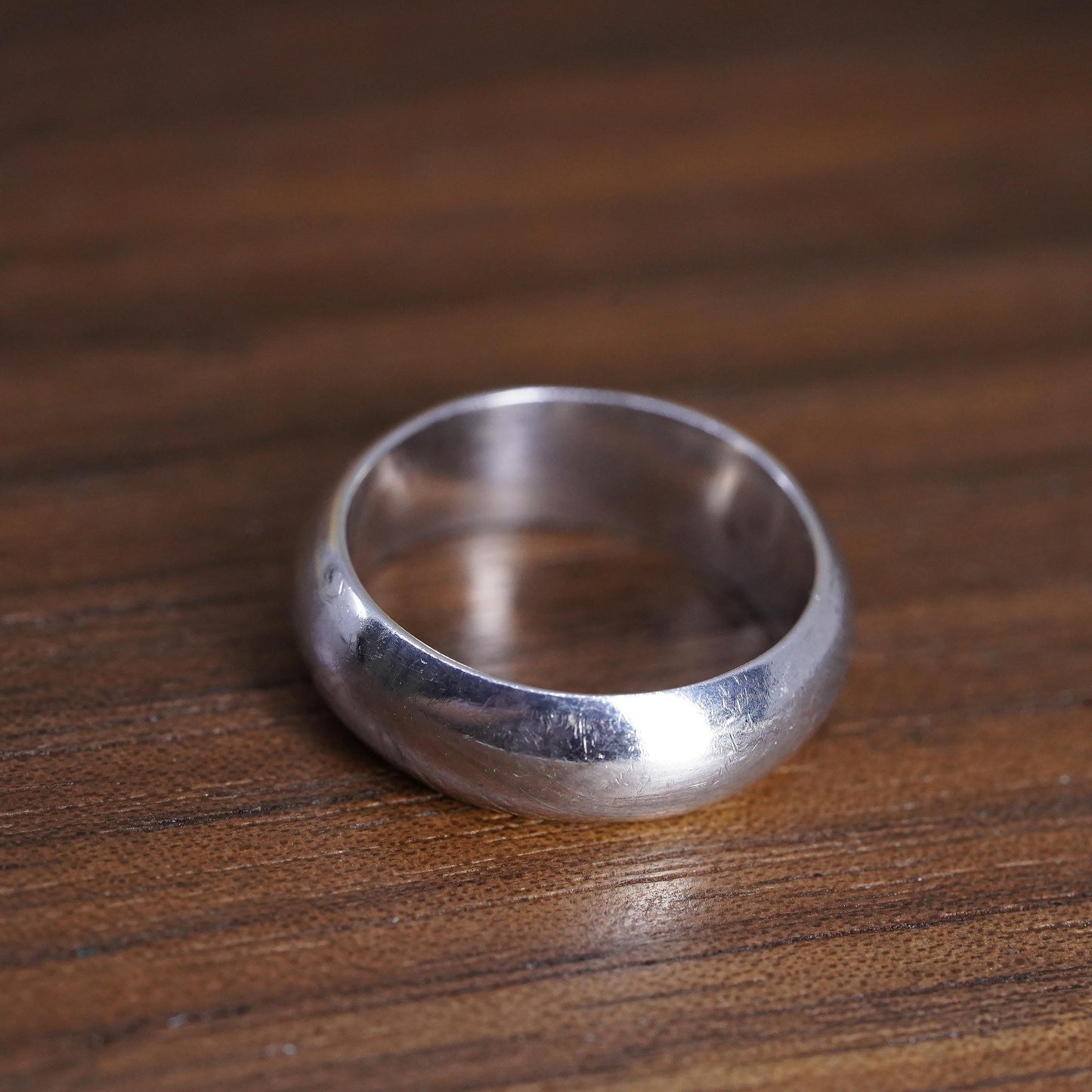 Size 5, vintage southwestern sterling silver handmade ring, 925 wedding band