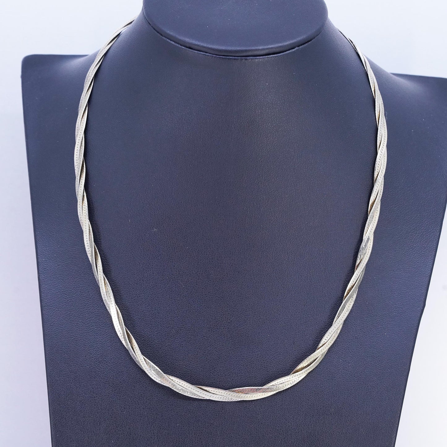 18", Italian FMC vermeil gold plated Sterling 925 silver herringbone necklace