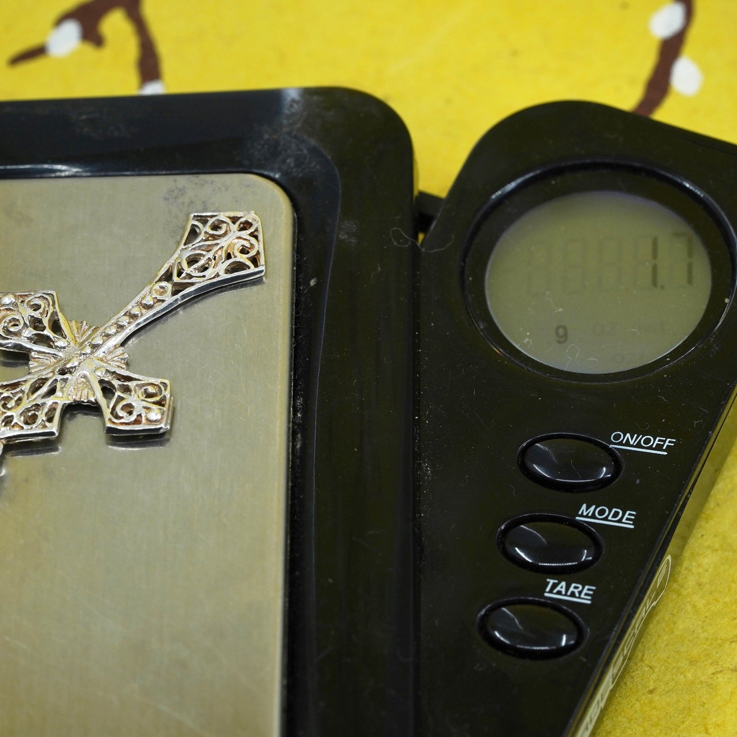 Vintage Sterling Silver Handmade Pendant, filigree 925 cross