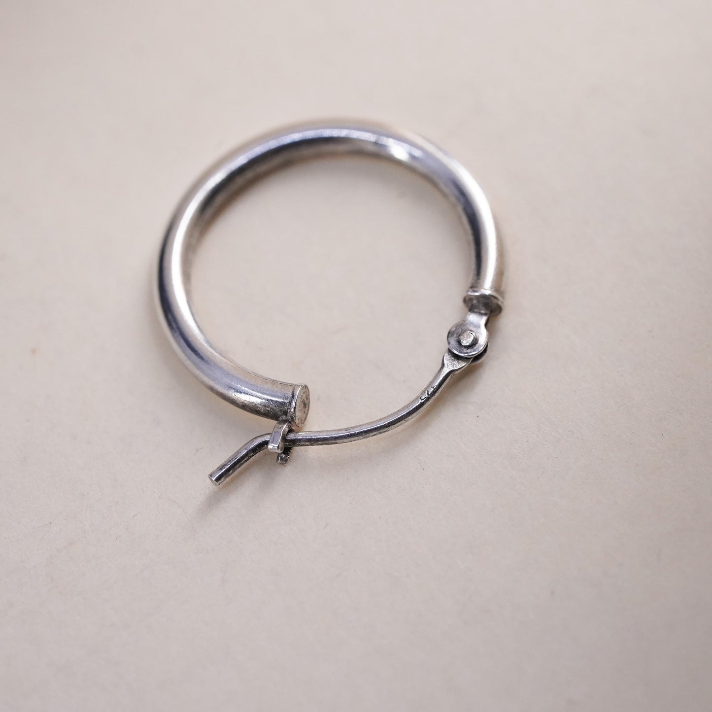 0.75", Vintage sterling silver loop single earring, fashion primitive hoop