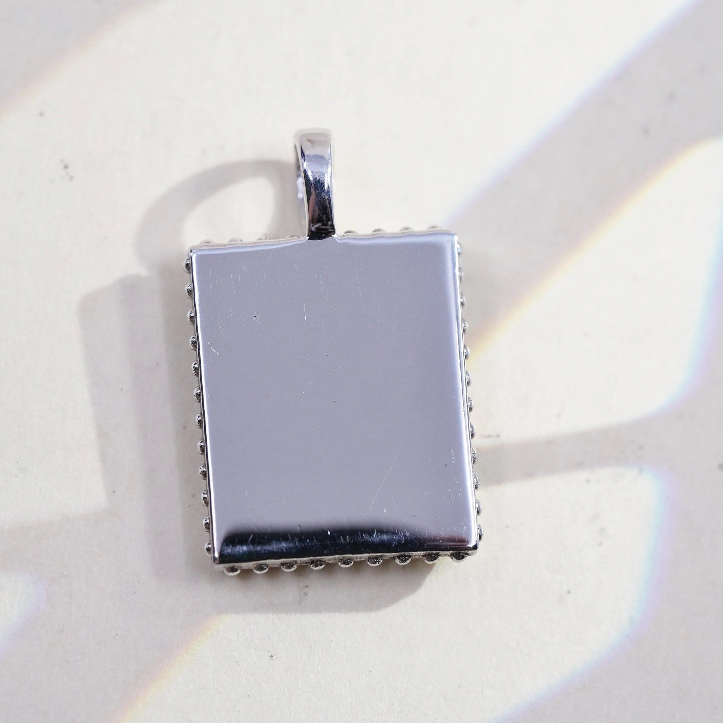 4.4g Vintage Platinum Lady Earth Pendant, Relief Pendant, Artisan Goddess Charm
