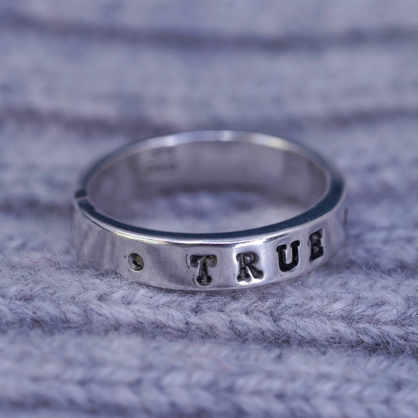 Size 6, VTG Sterling silver prayer ring, 925 band engraved "true love waits"