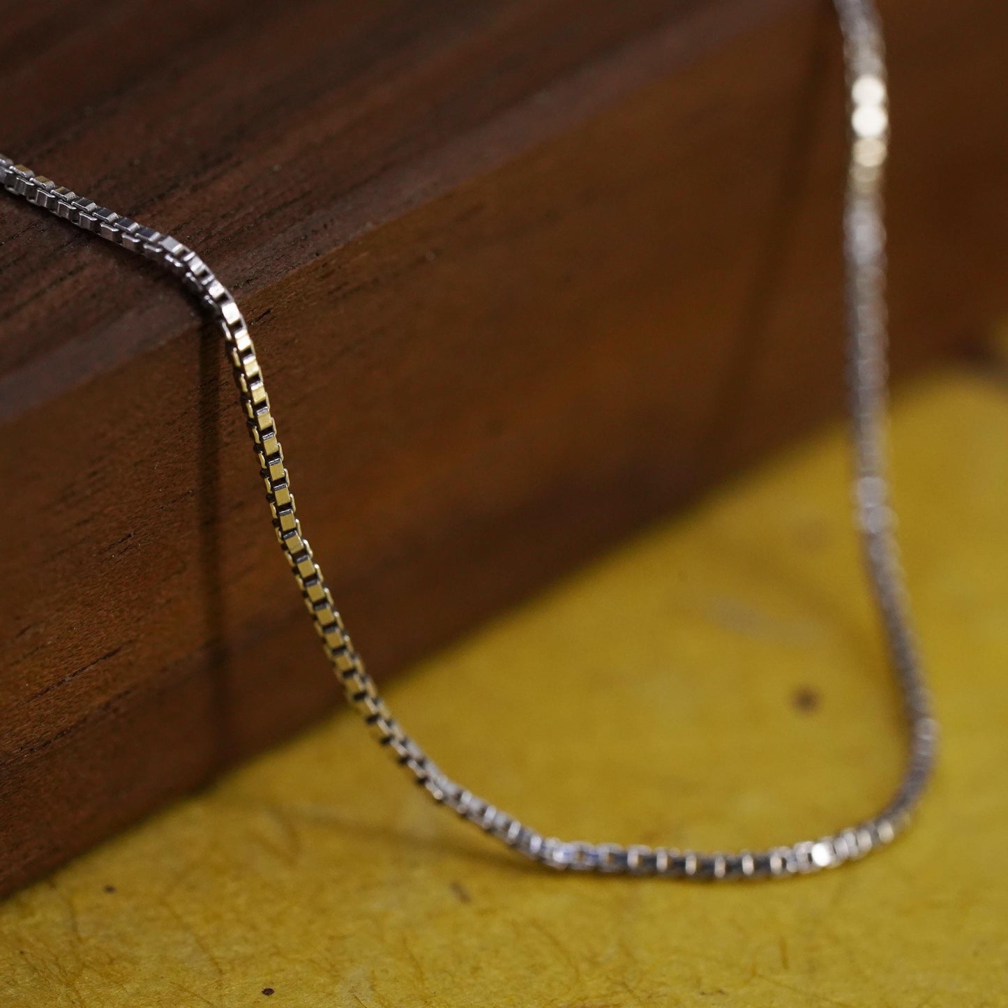 24", 1mm, vintage Italian Sterling silver box chain, Italy 925 necklace