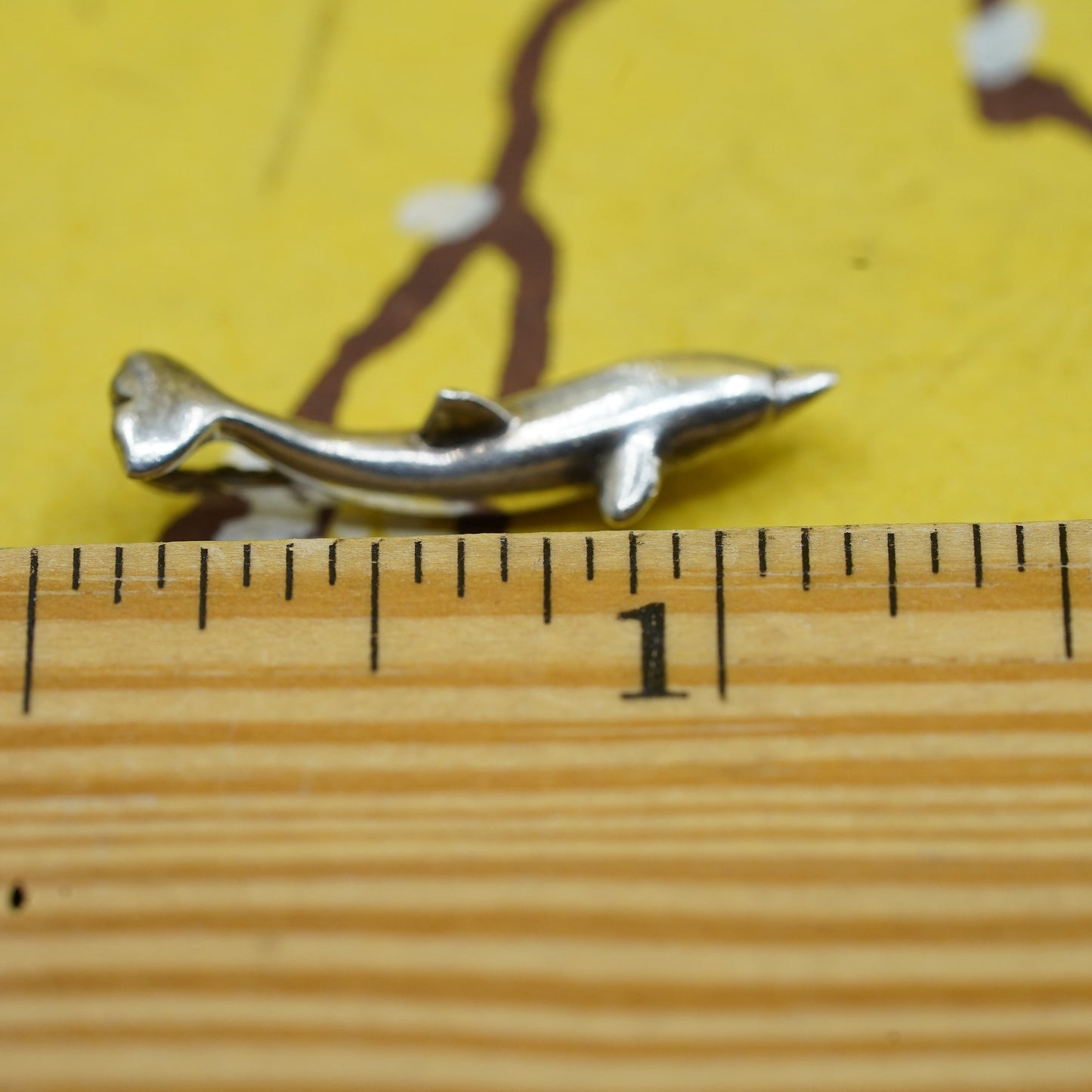 Vintage Sterling silver handmade pendant, 925 dolphin charm