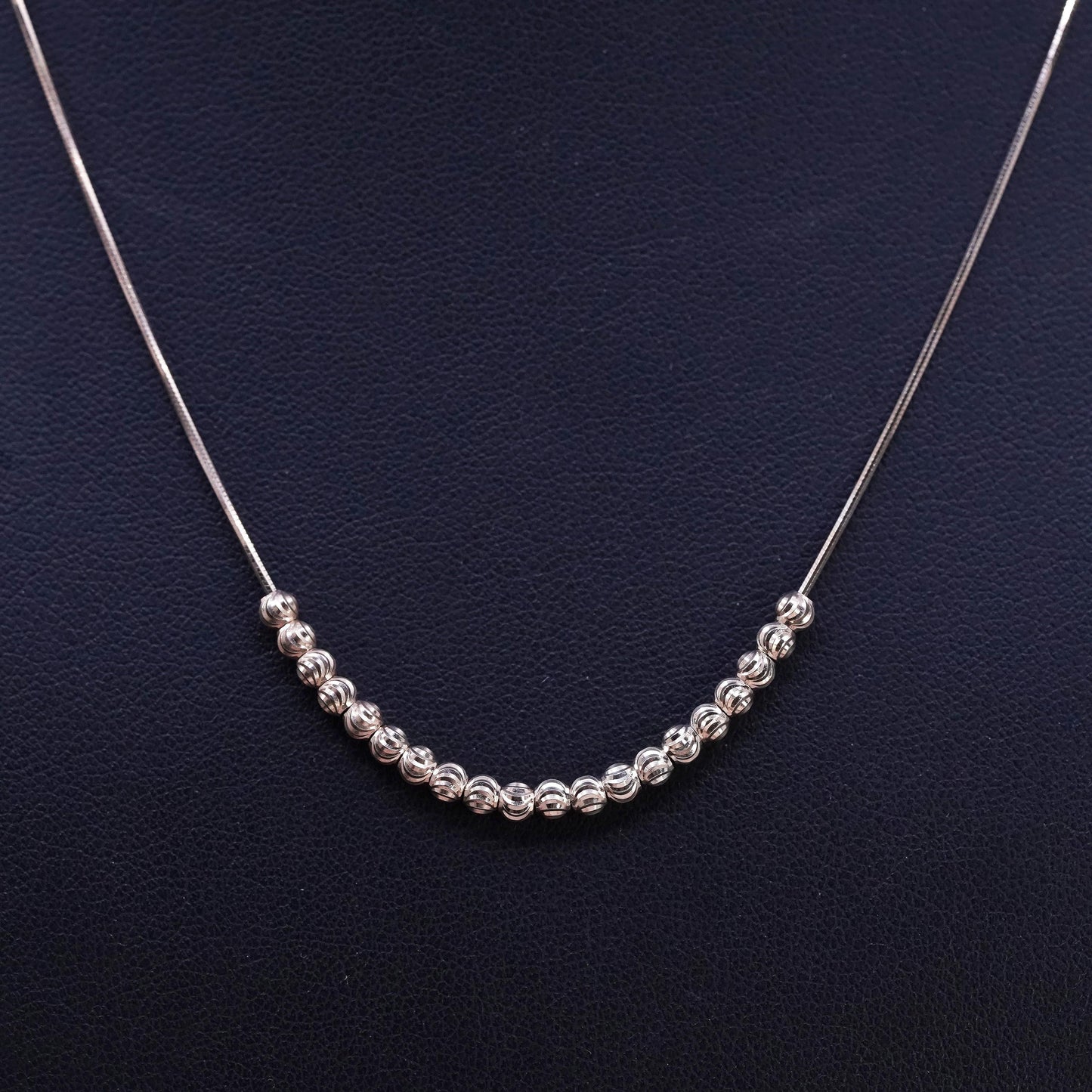 18" LIRM Italian rose gold Sterling silver necklace, 925 cluster beads pendant