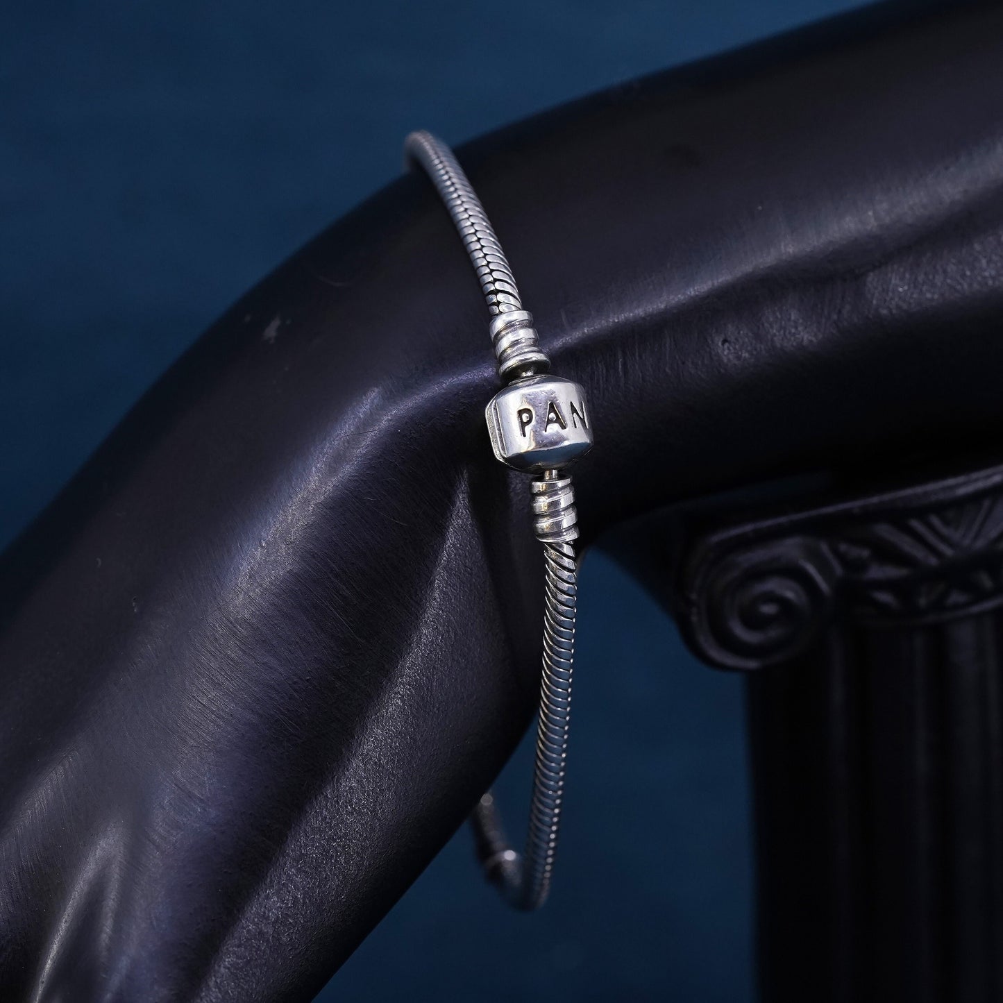 7.5", Vintage Pandora ALE sterling 925 silver snake chain bracelet