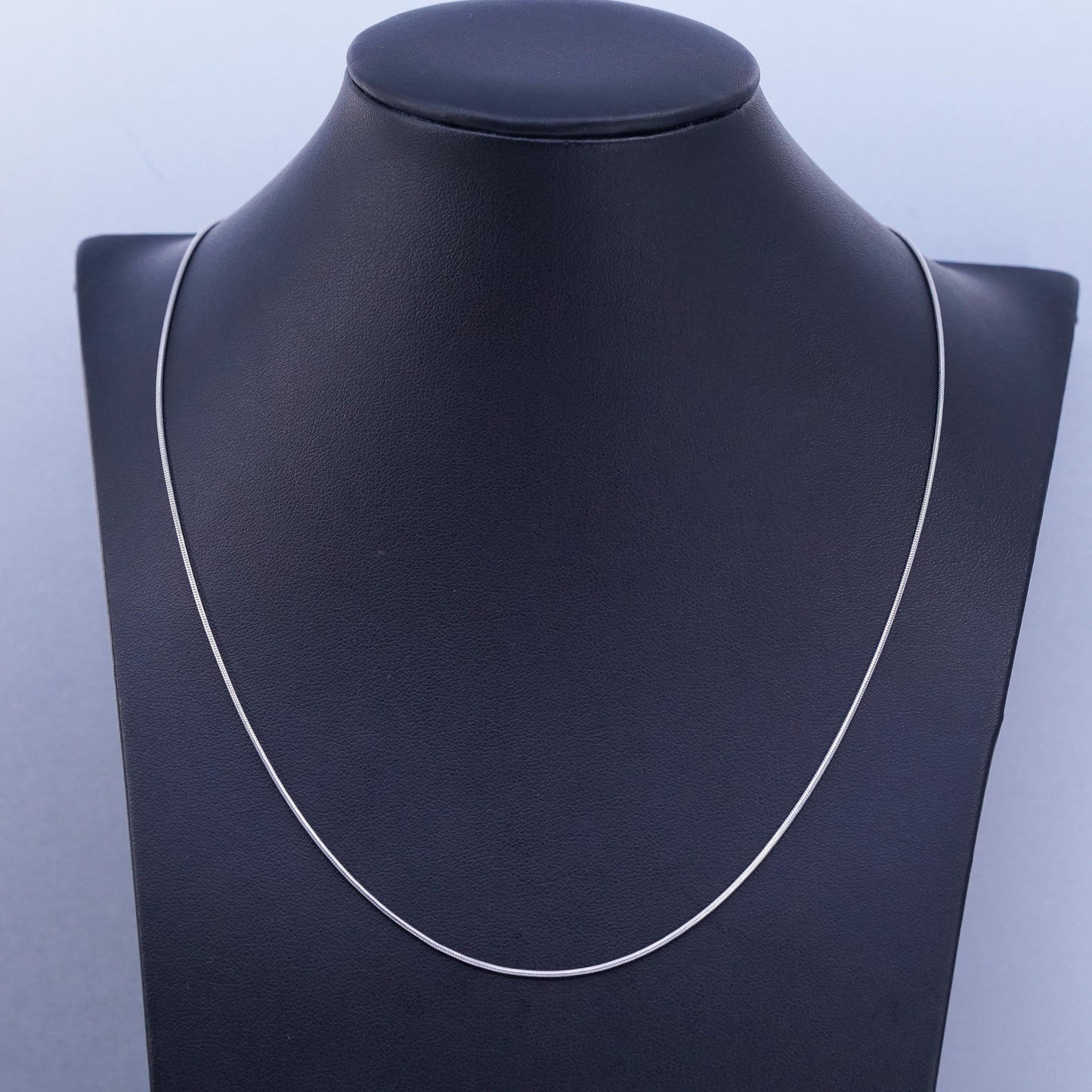 20” 1mm, vintage Italy Sterling 925 silver snake chain necklace