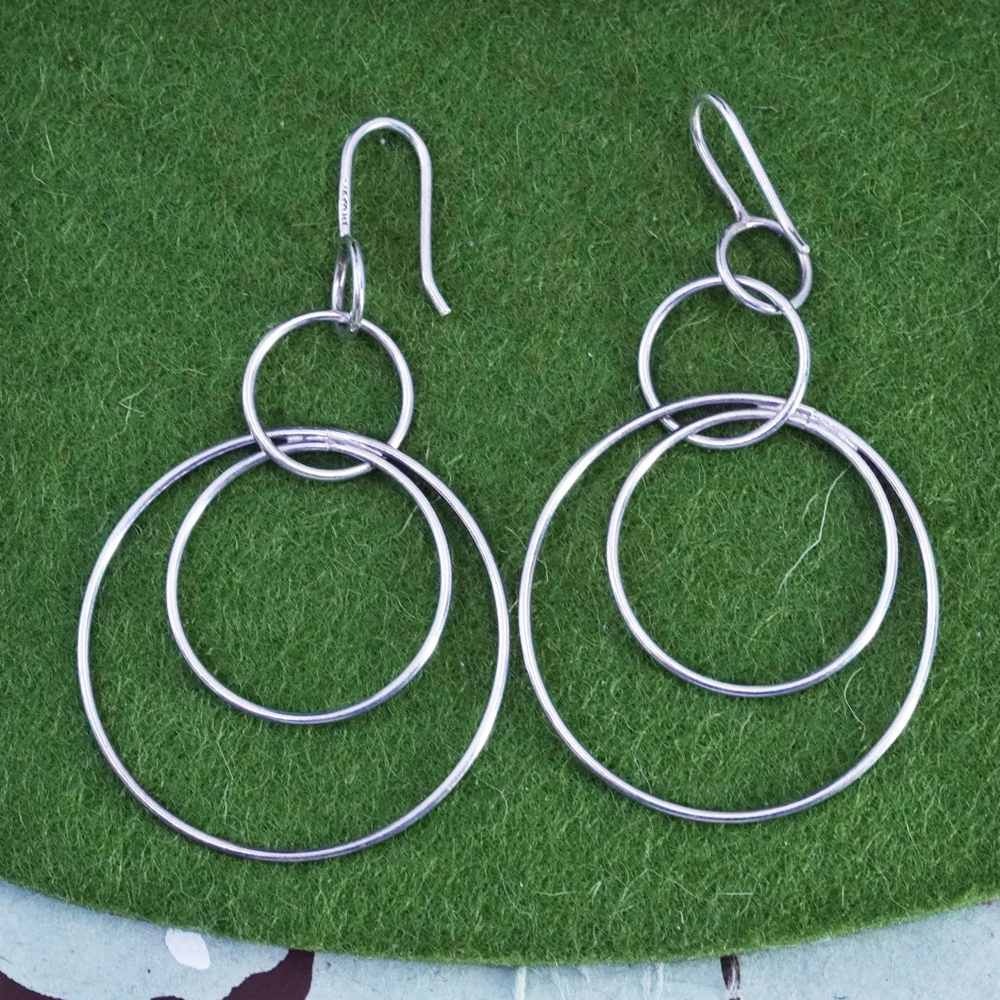 vtg Silpada W1237 Sterling Silver Space Out Circle Hoop Earrings Retired 925