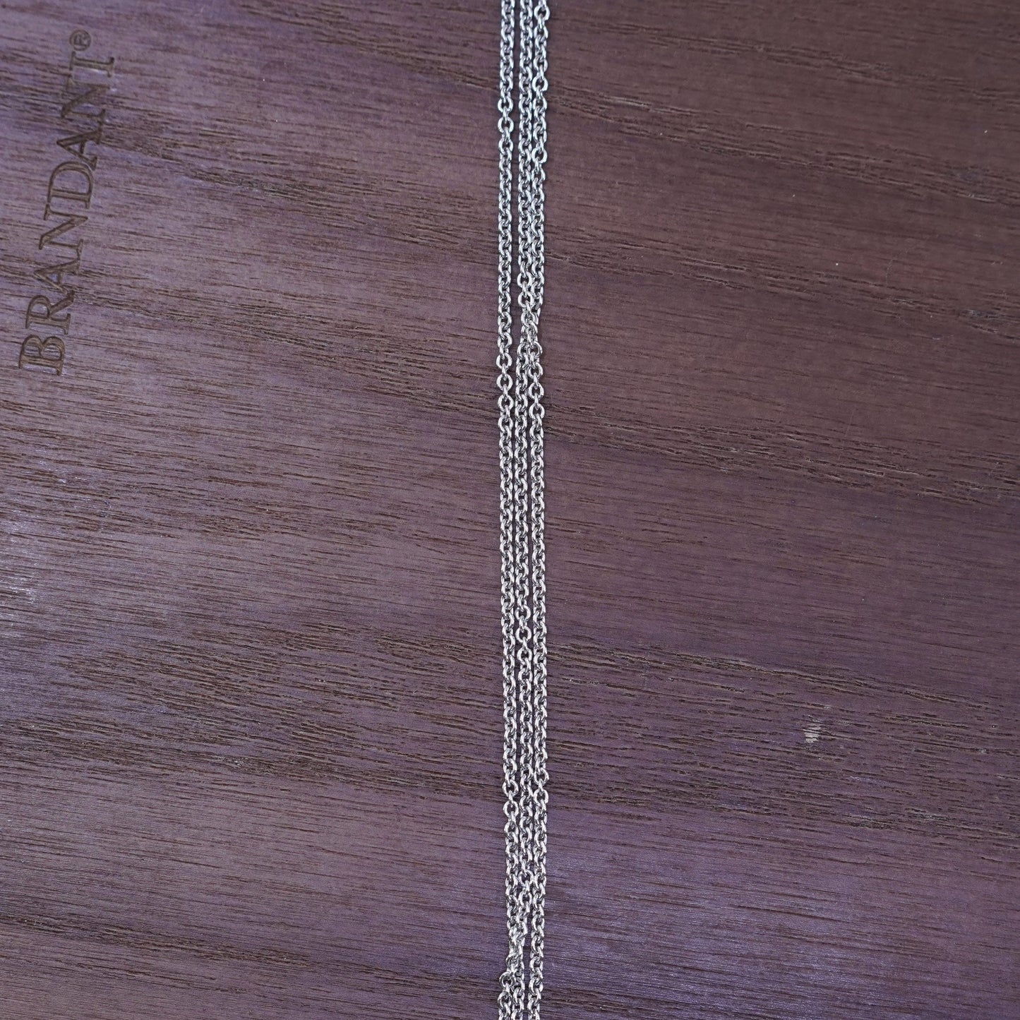 20+1.5”, Italy Sterling silver handmade necklace, triple strands circle chains