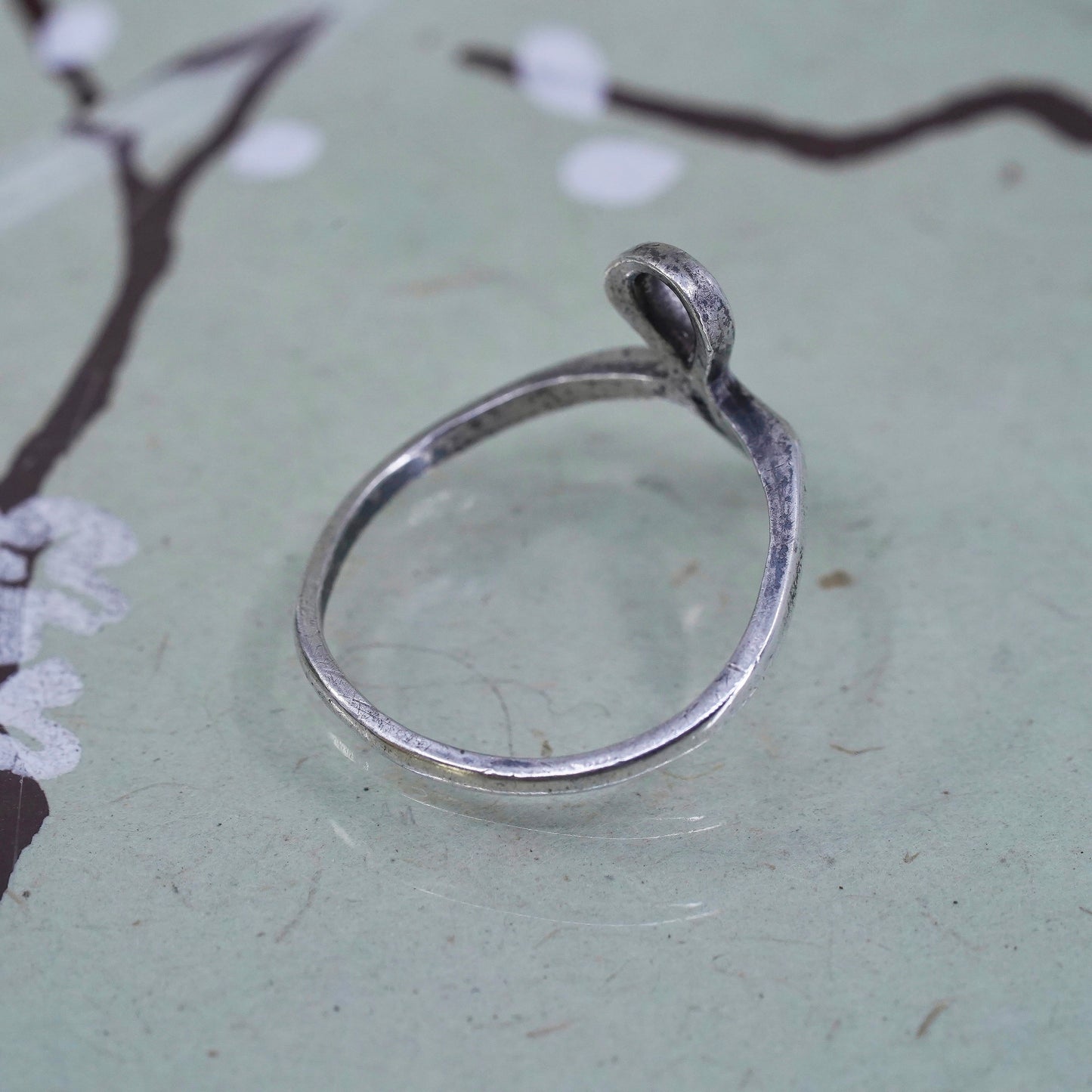 Vintage Sterling silver handmade ring, Egyptian 925 silver ankh band