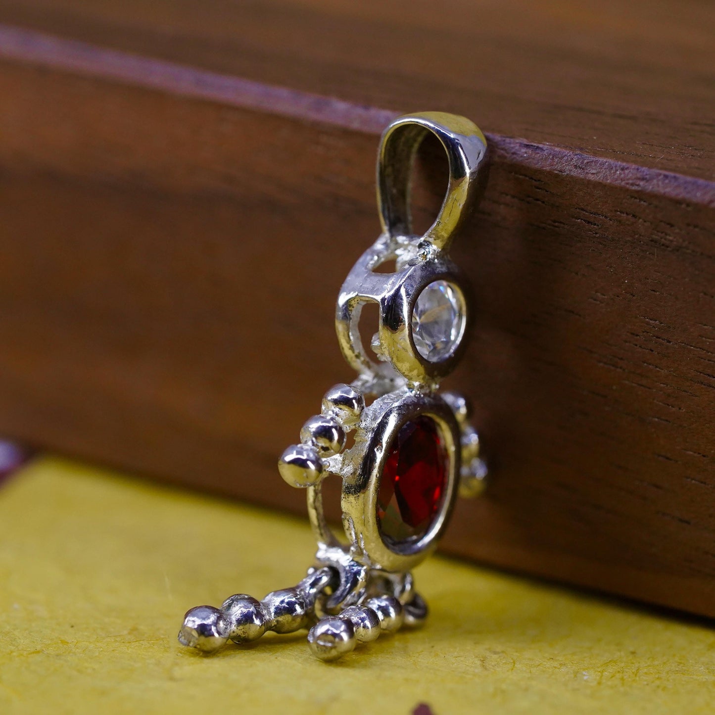 Vintage Sterling silver handmade pendant, 925 ruby boy