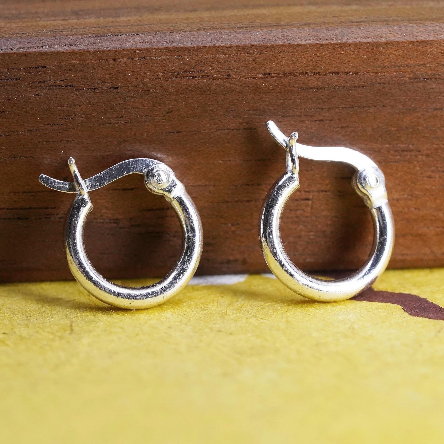 0.5”, Vintage Sterling 925 silver handmade earrings, 925 hoops